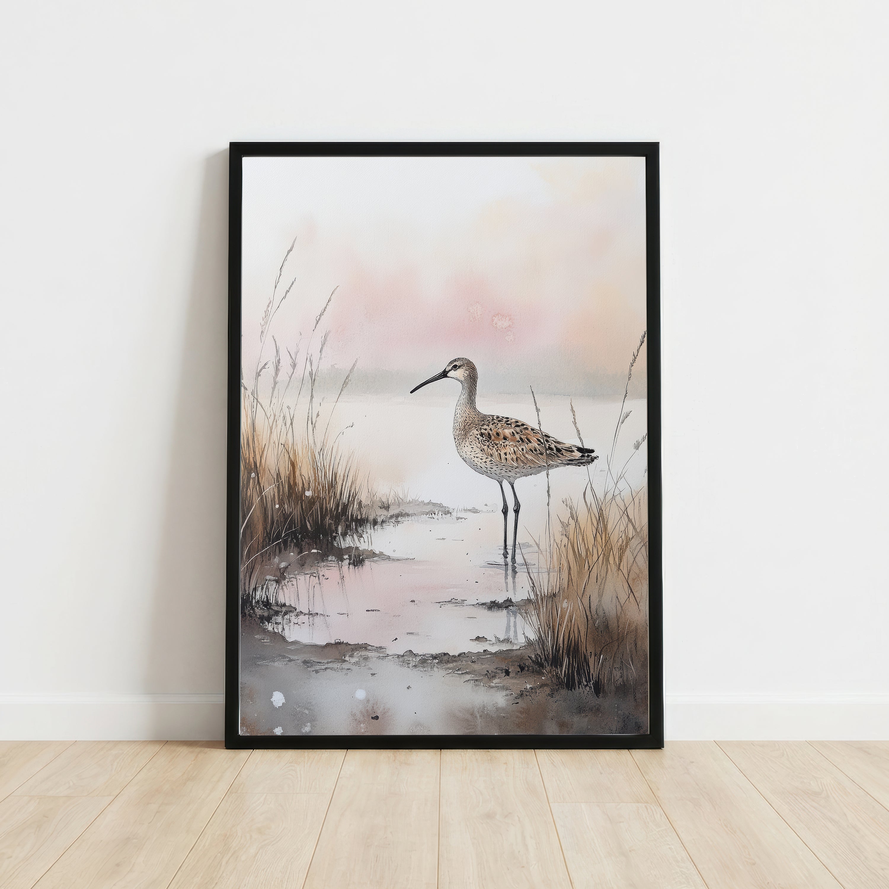 Long-Billed Wader Marsh Art Print