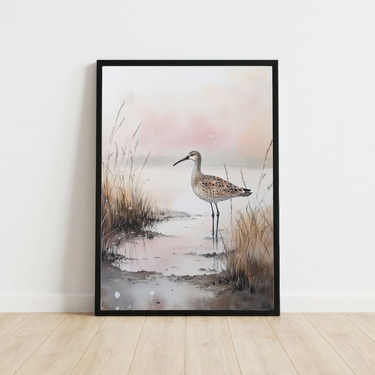 Long-Billed Wader Marsh Art Print