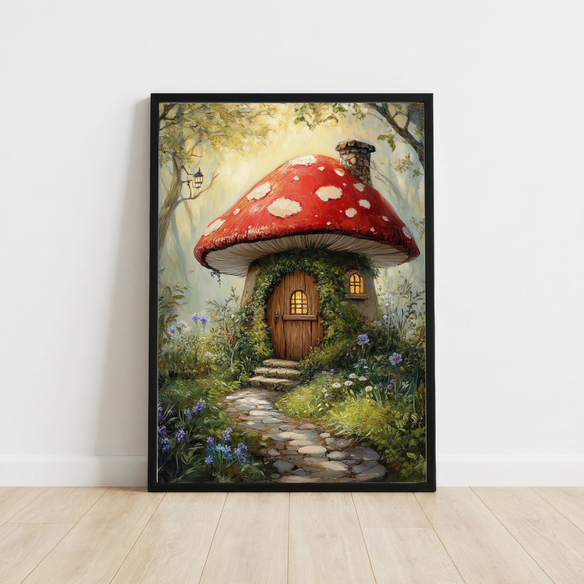 Enchanted Mushroom Cottage Art Print