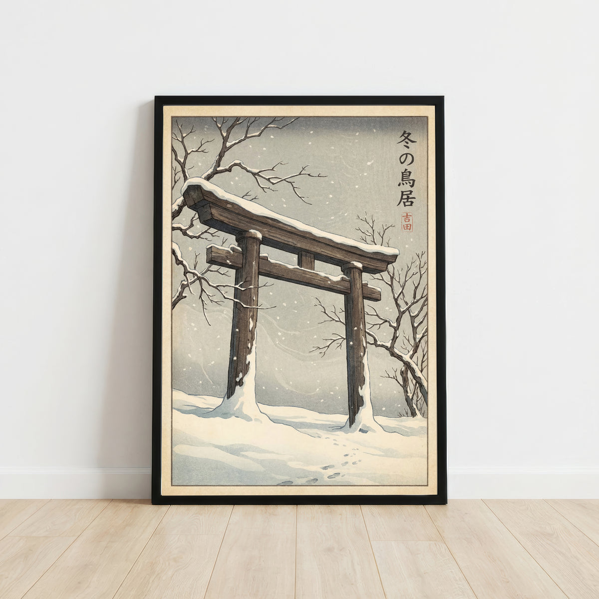 Snowy Torii Gate Japanese Art Print