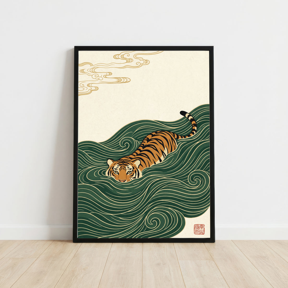 Japanese Tiger Wave Art Print