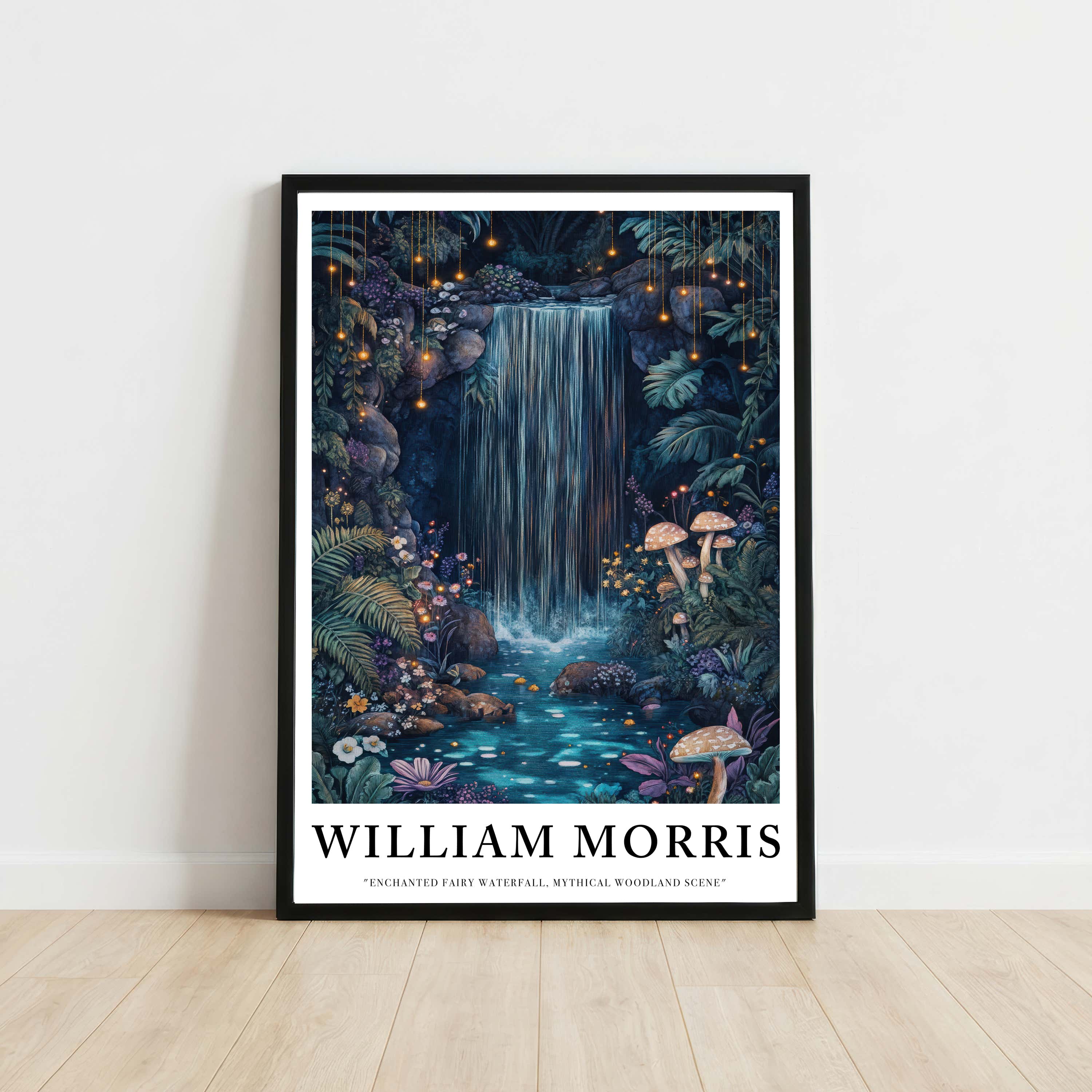 Enchanted Woodland Waterfall Art Print