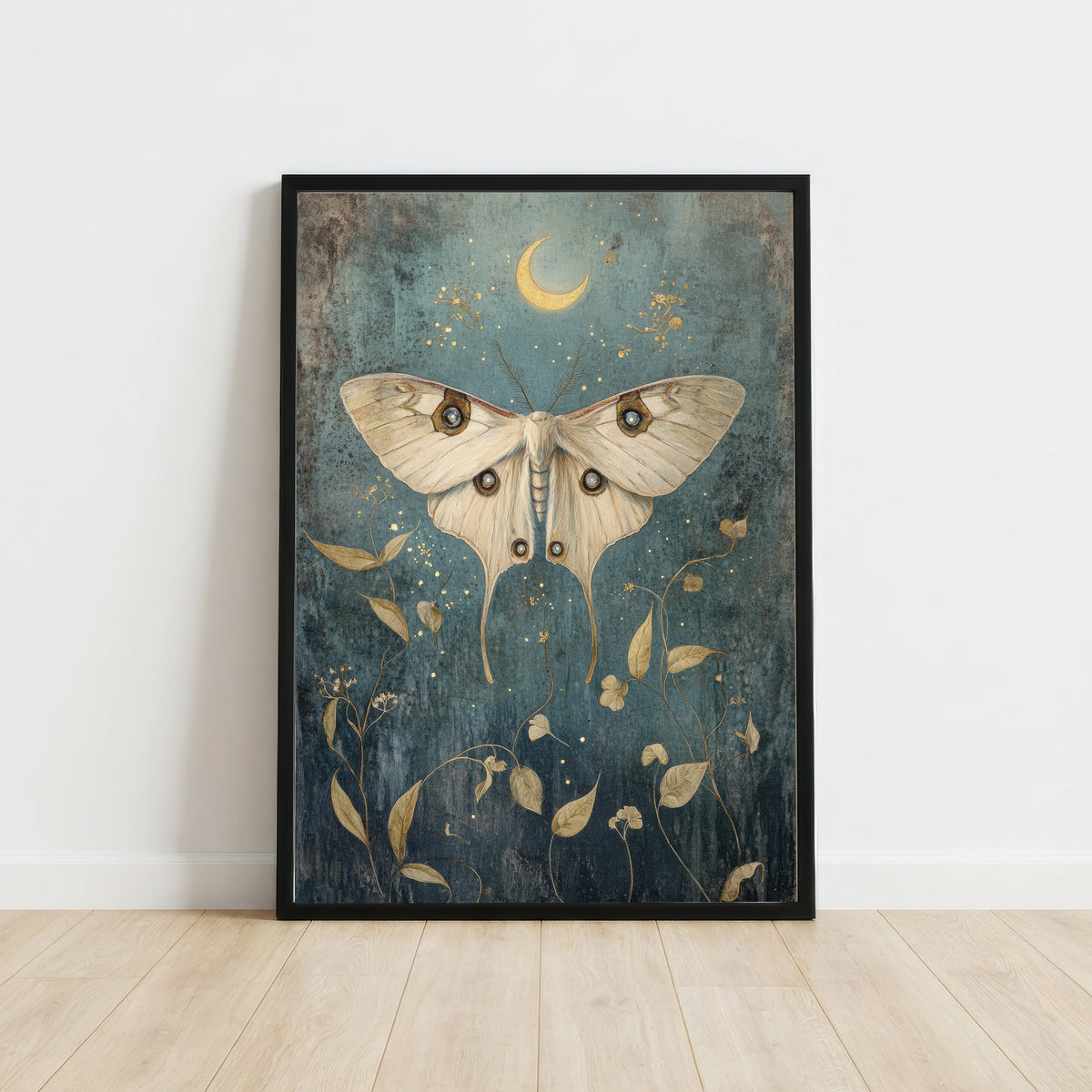 Moonlit Moth Botanical Art Print