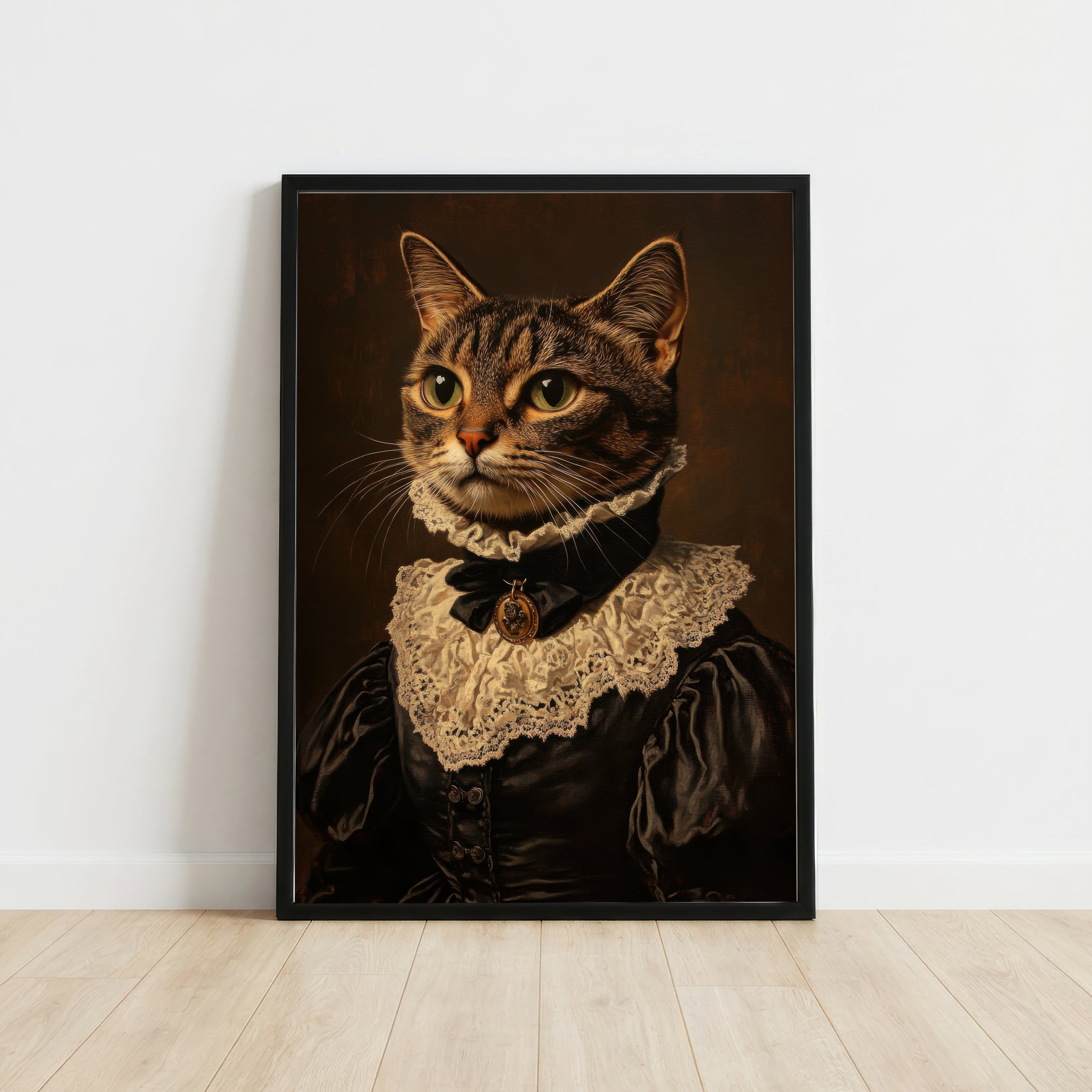 Lace Collar Cat Portrait Art Print
