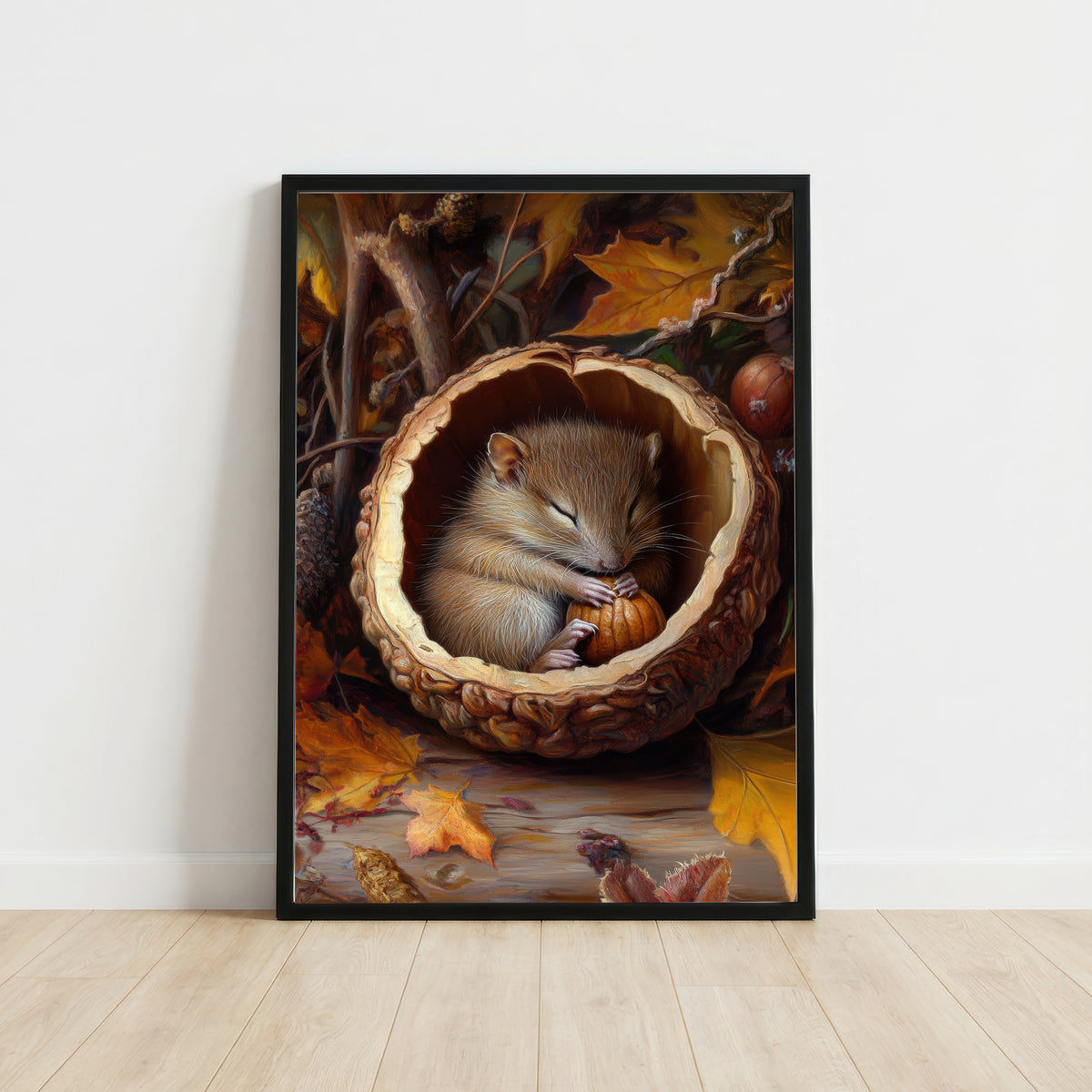 Autumn Mouse Pumpkin Art Print