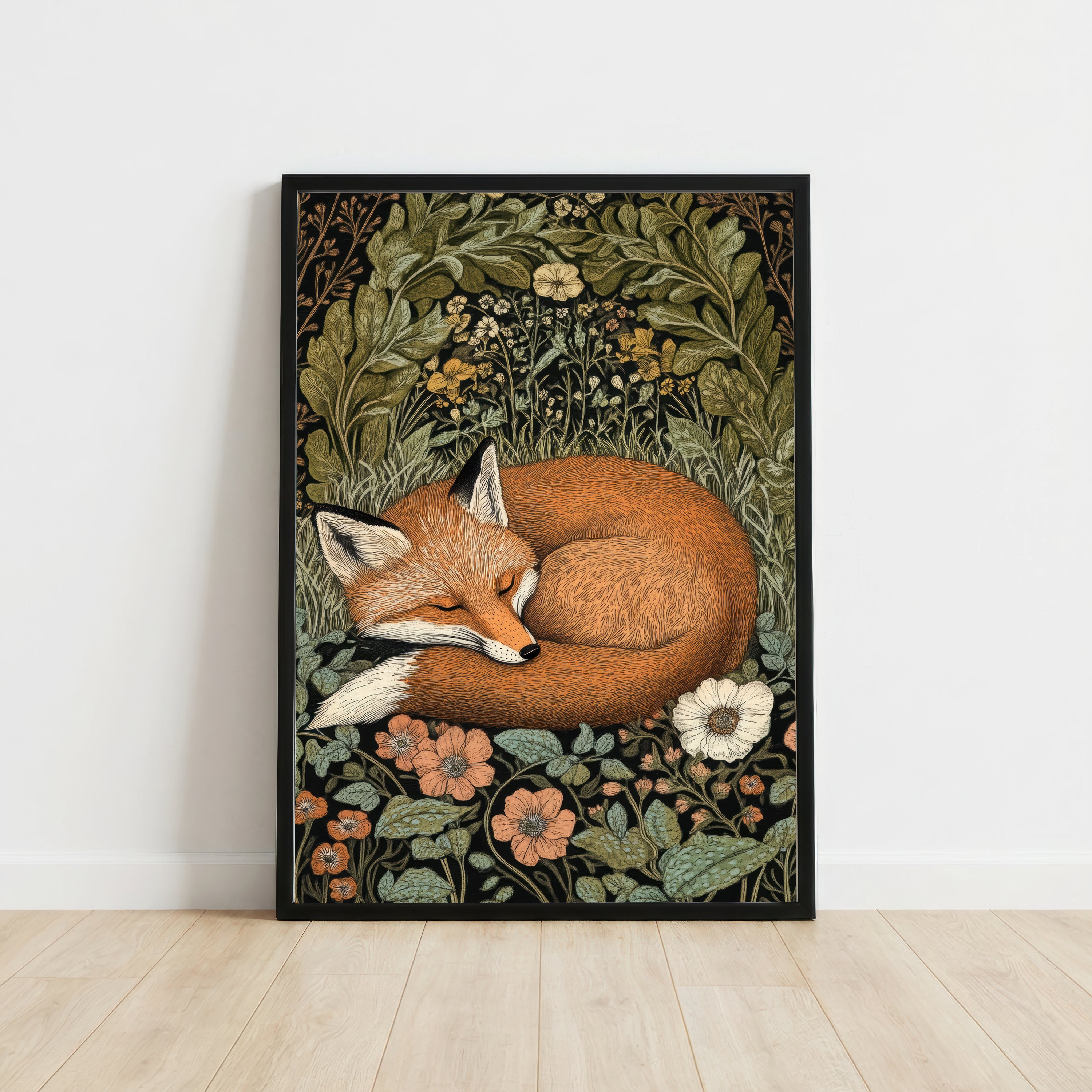 Sleeping Fox Botanical Art Print