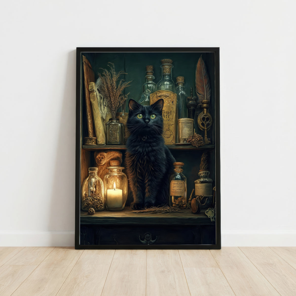 Black Cat Apothecary Art Print