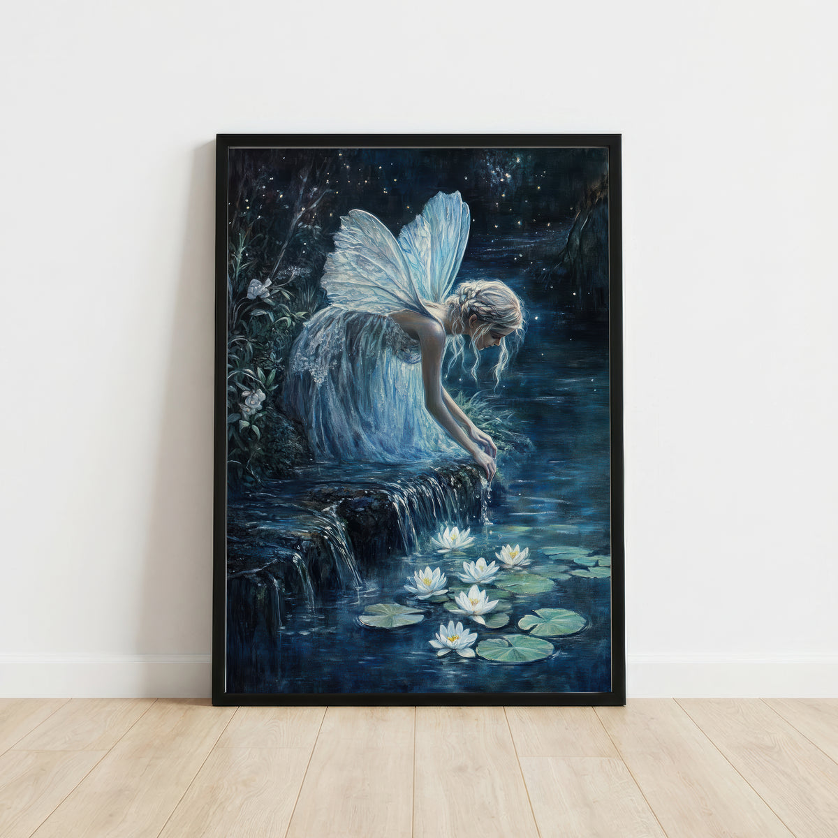 Starlit Waterfall Fairy Art Print