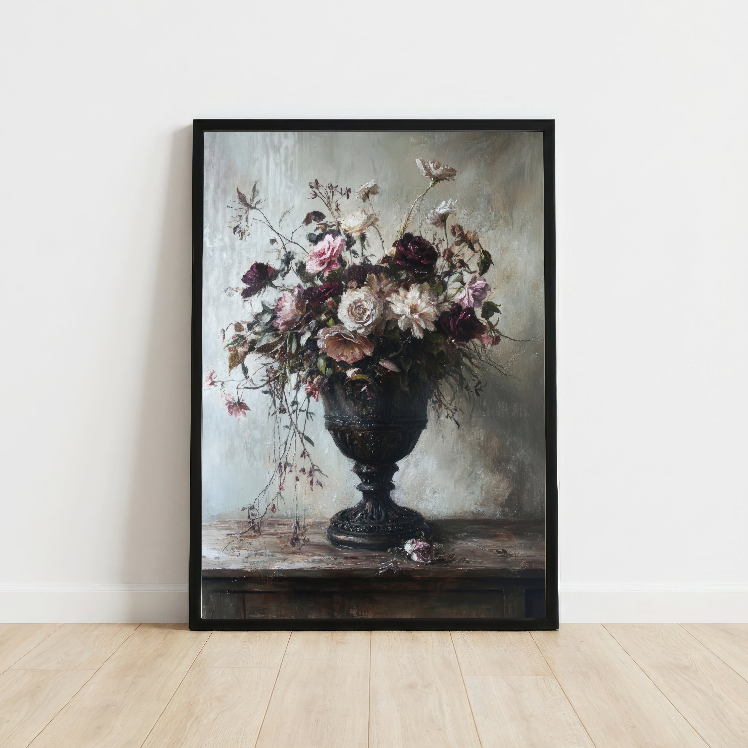 Moody Rose Bouquet Art Print