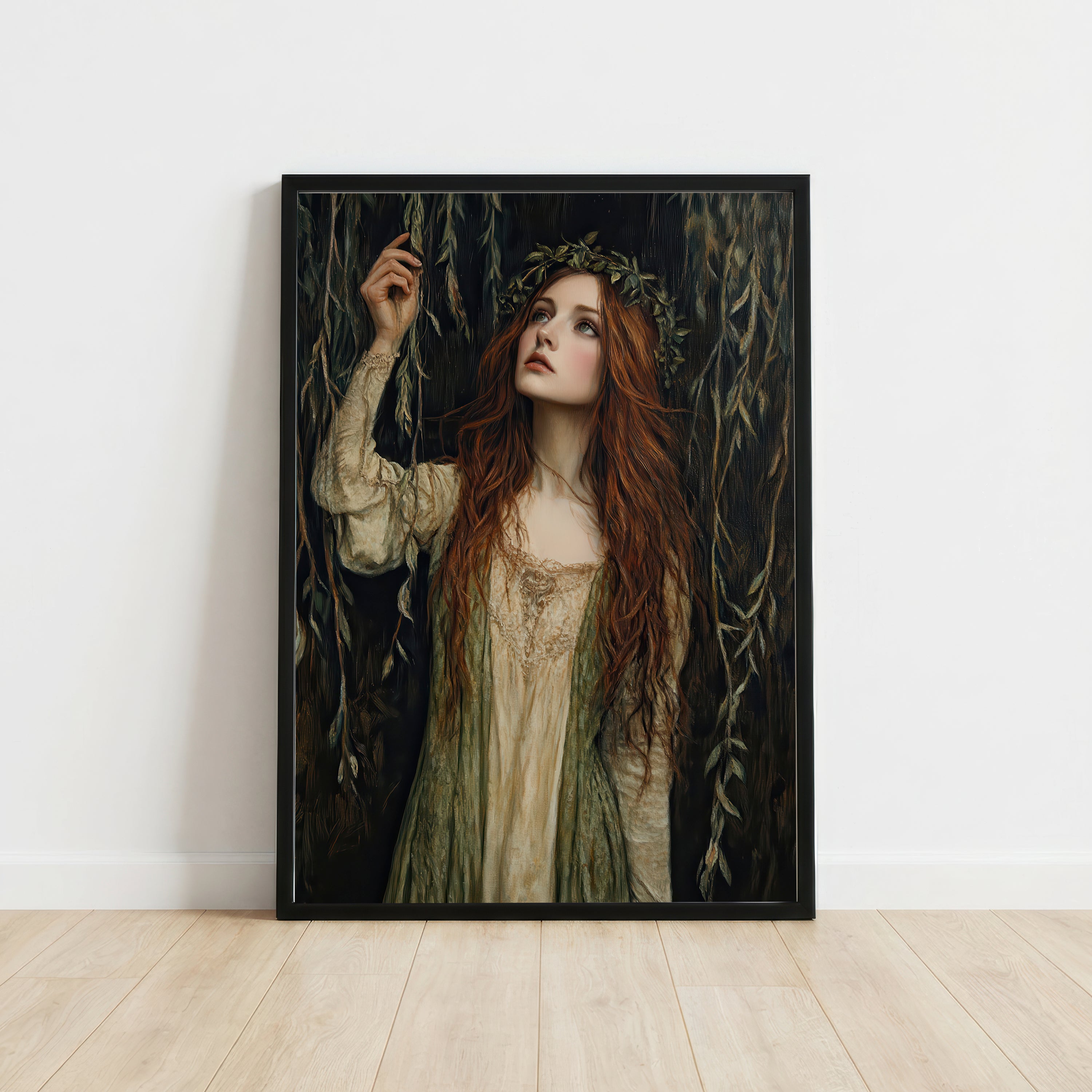Red Haired Woodland Woman Art Print