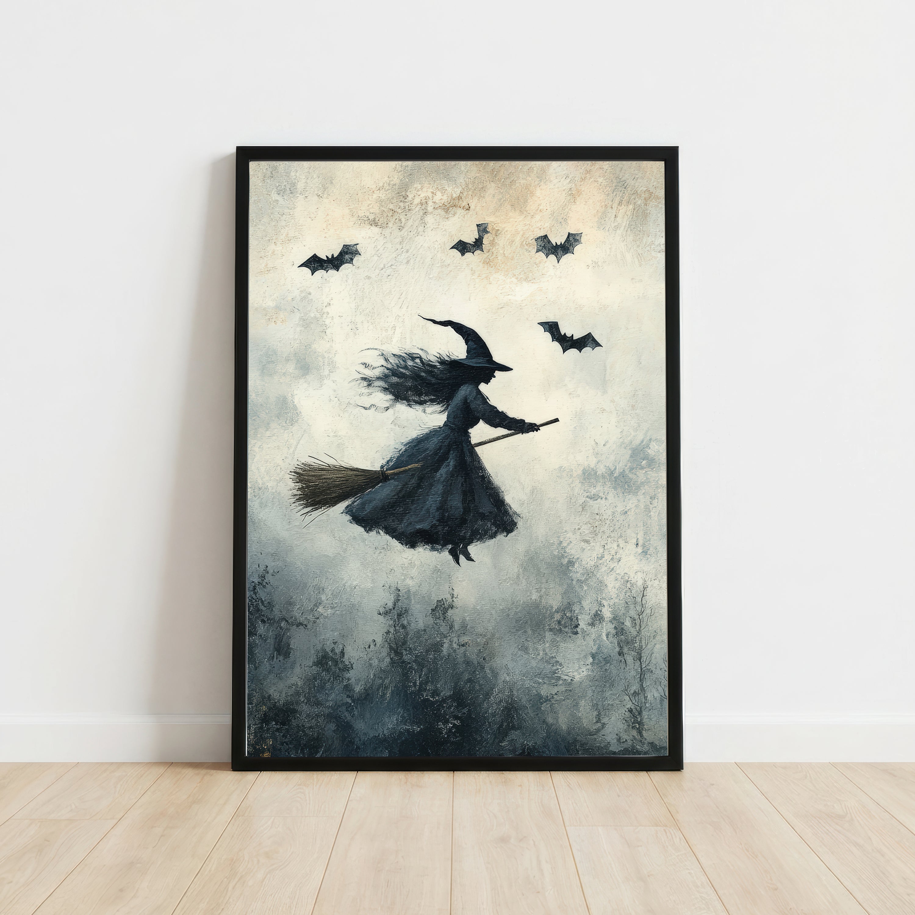 Flying Witch Halloween Art Print