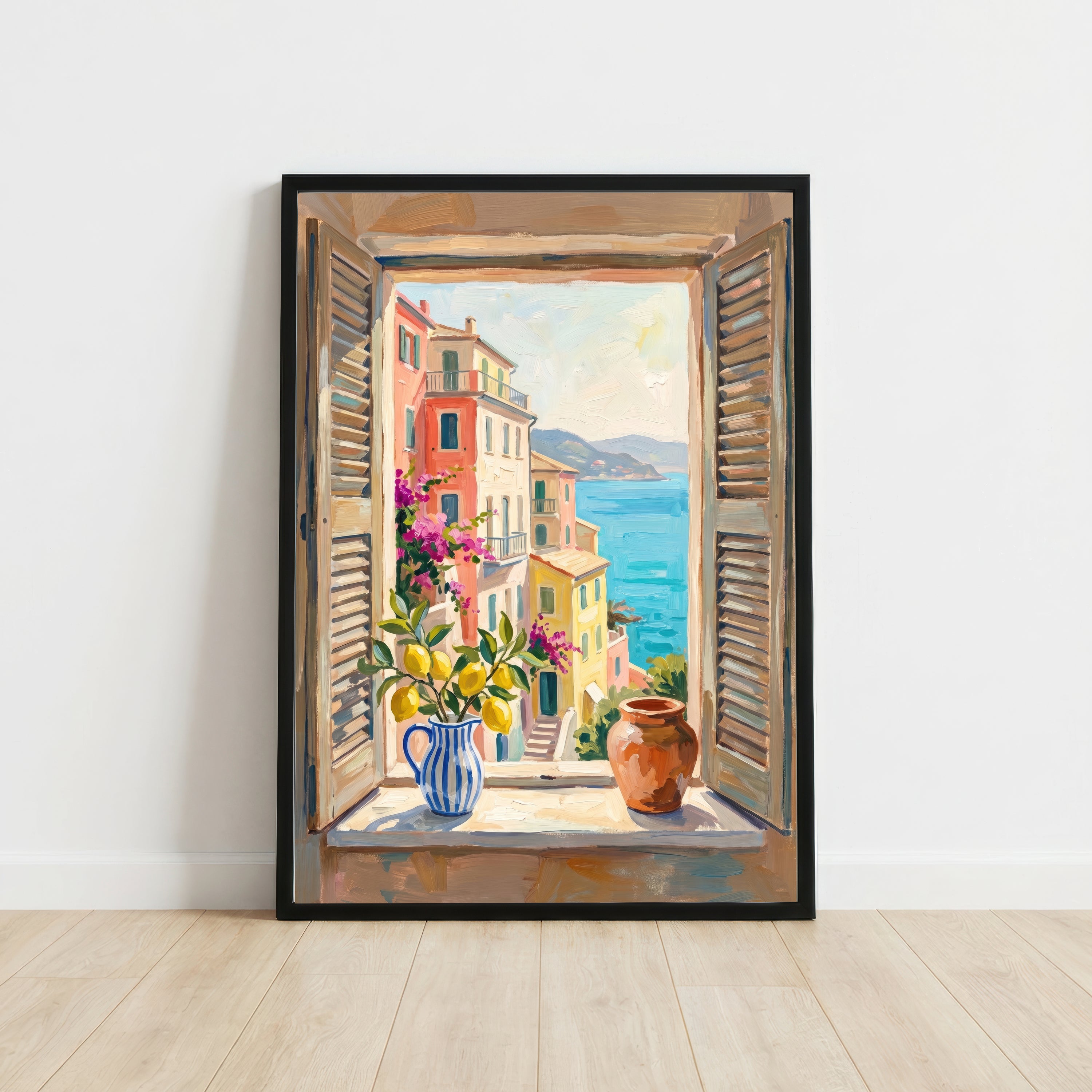Mediterranean Window Seascape Art Print