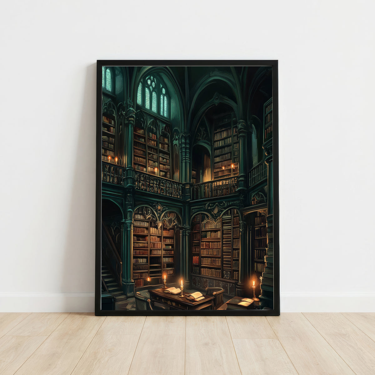 Gothic Library Dark Academia Art Print