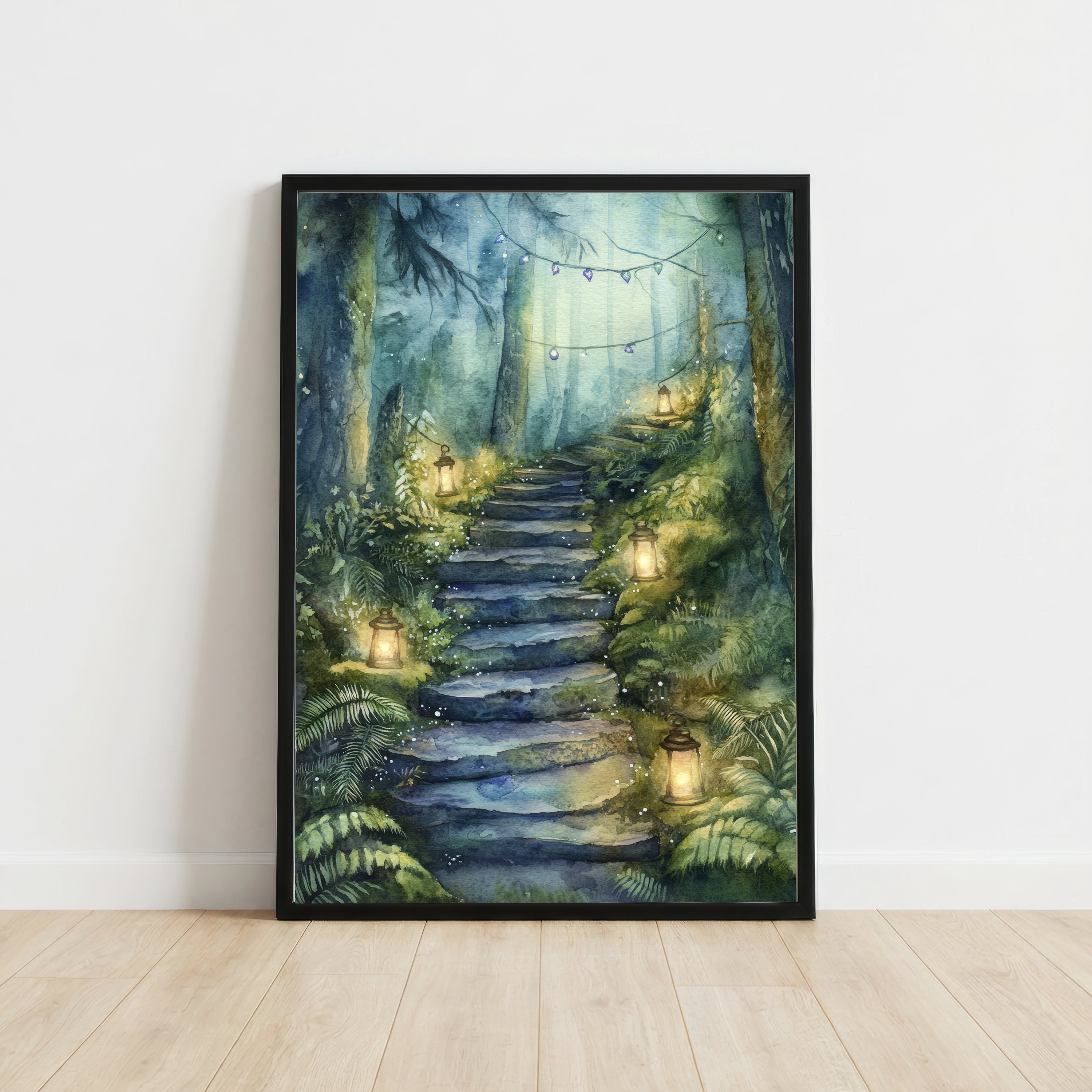 Enchanted Forest Lantern Art Print