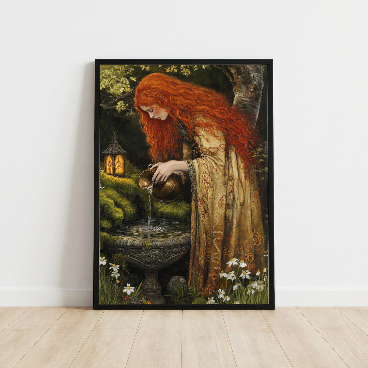 Red-Haired Forest Woman Art Print