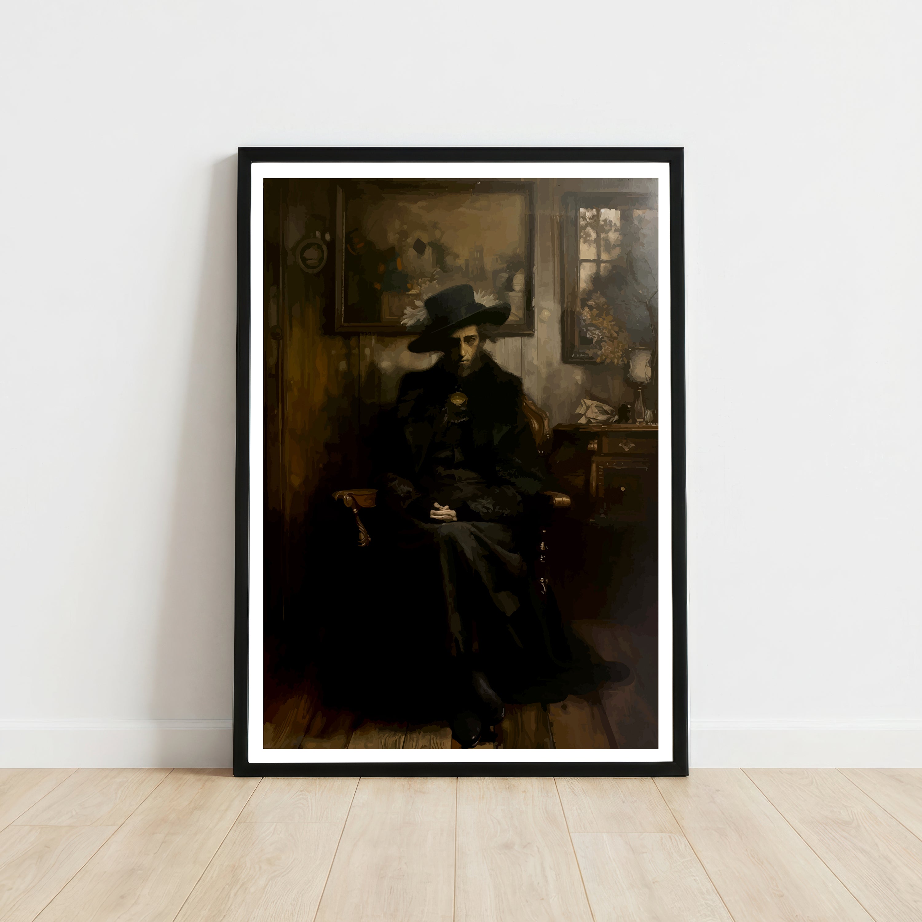 Mysterious Gentleman Dark Academia Art Print