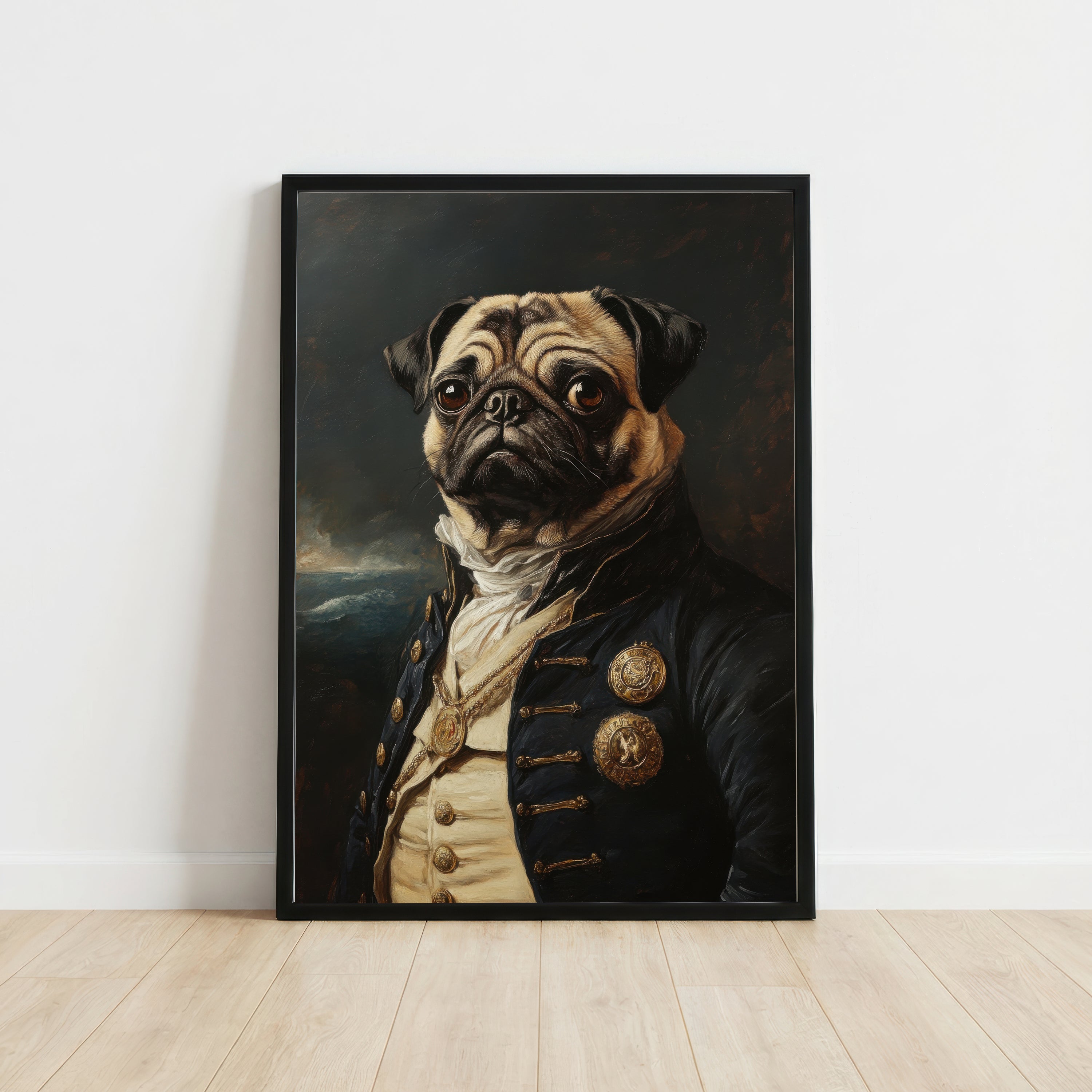 Aristocratic Pug Portrait Art Print