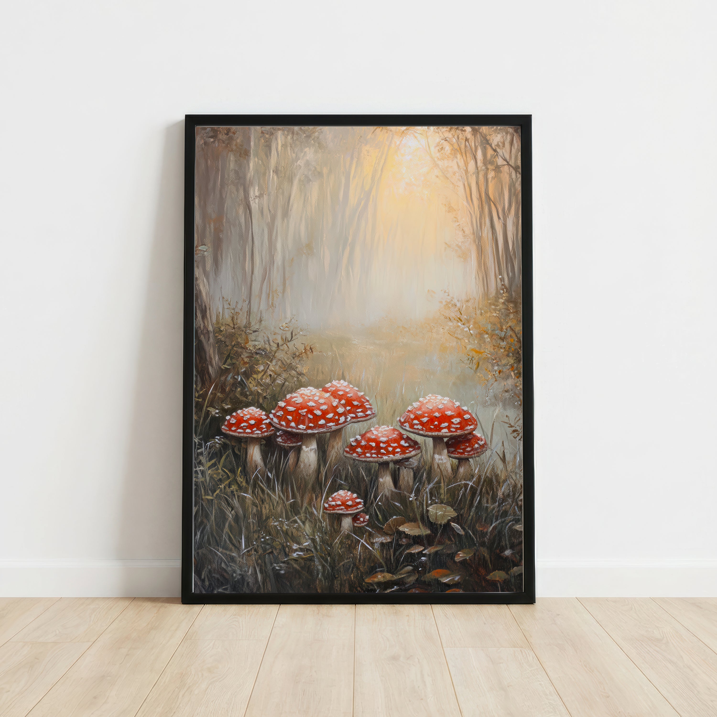 Red Toadstool Forest Art Print