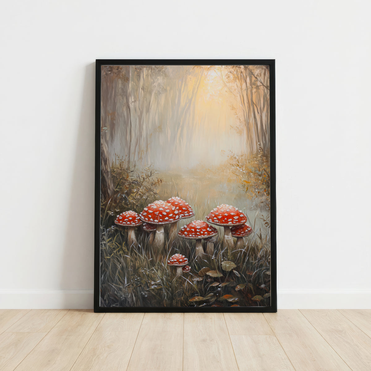 Red Toadstool Forest Art Print