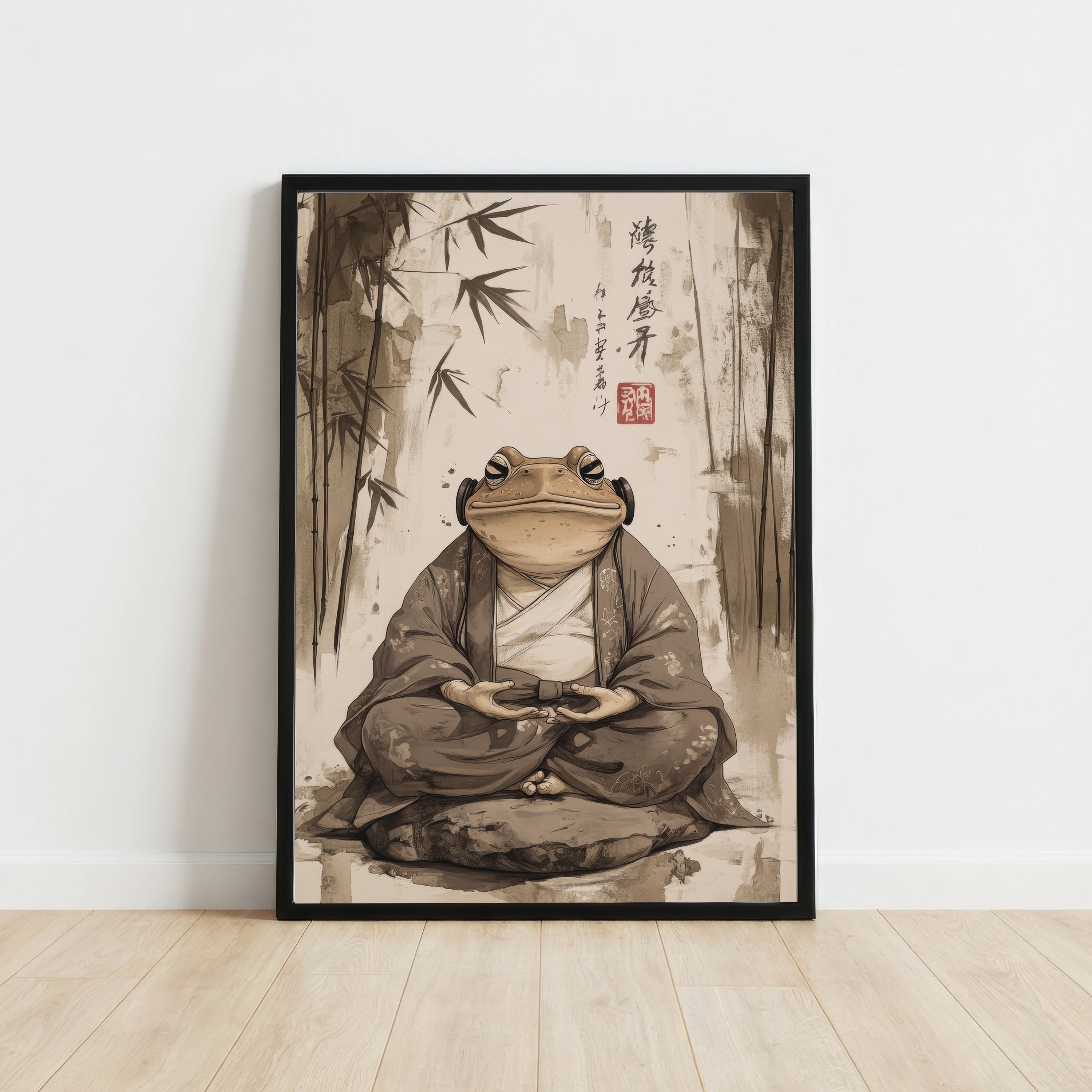 Japanese Frog Ink Art Print
