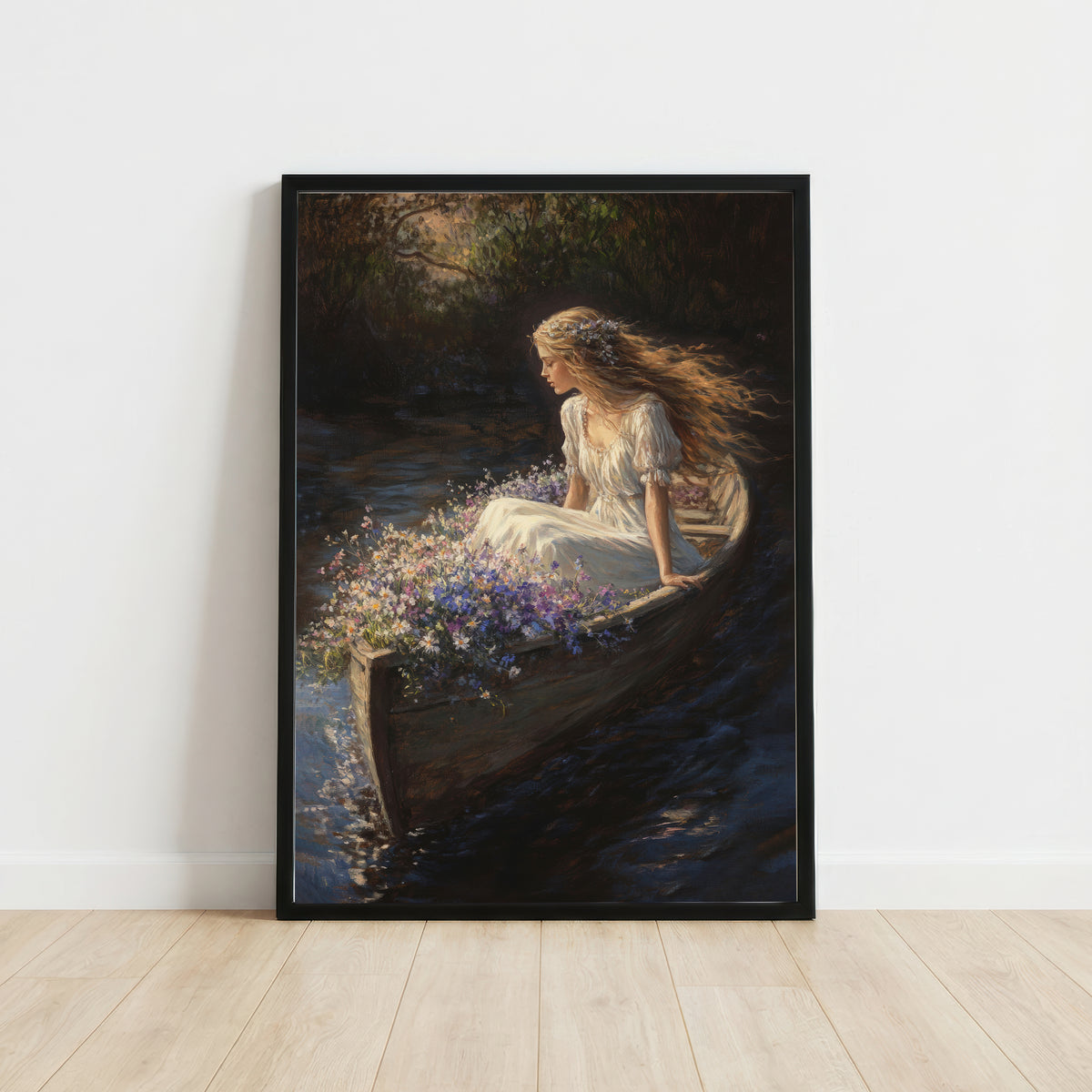 Romantic Woodland Woman Art Print