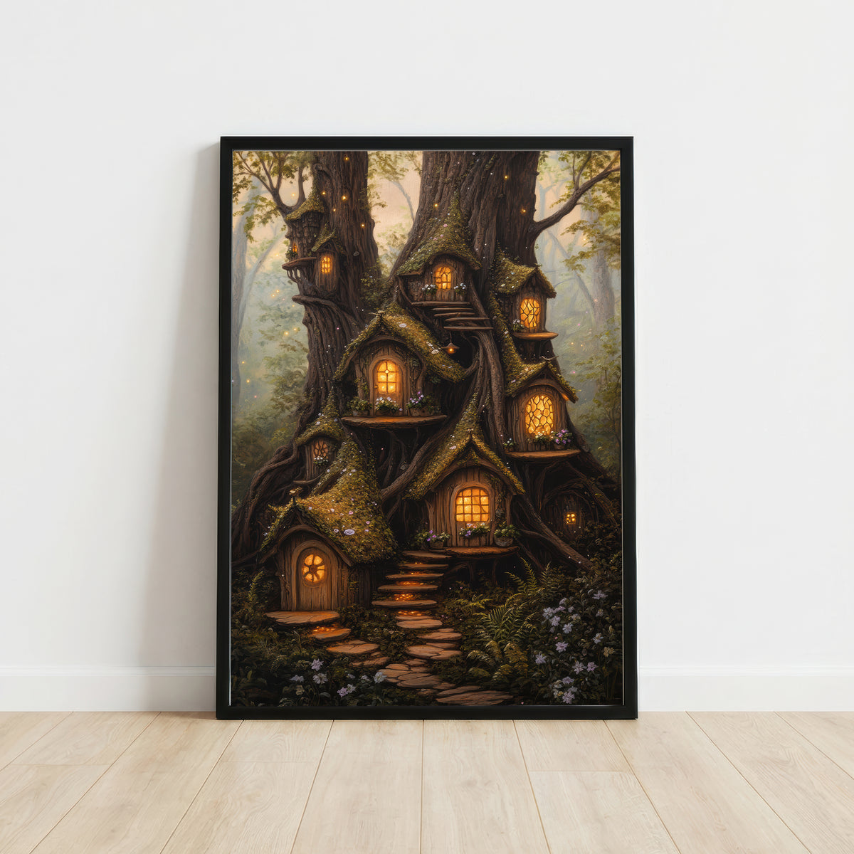 Enchanted Treehouse Village Art Print