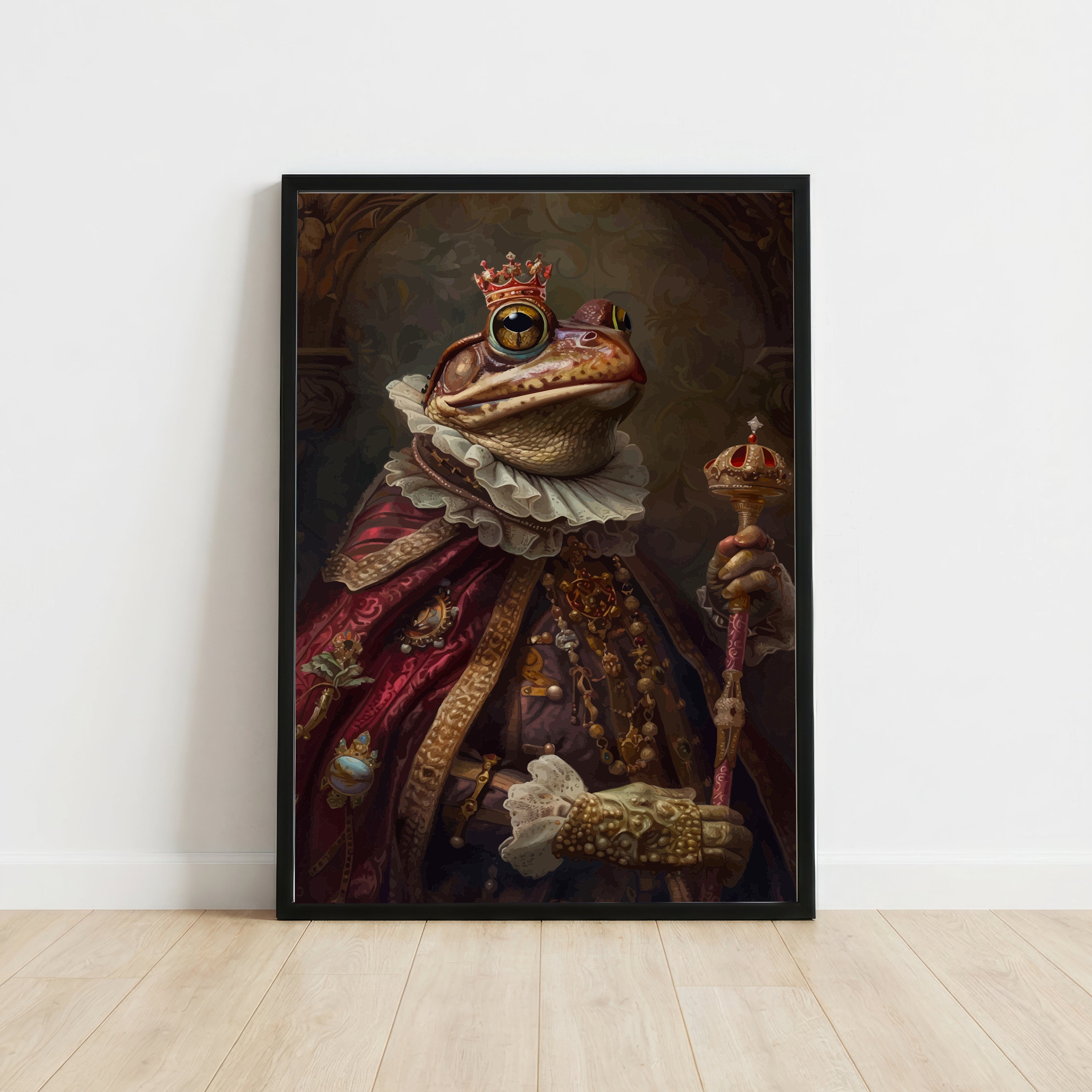 Regal Frog King Art Print