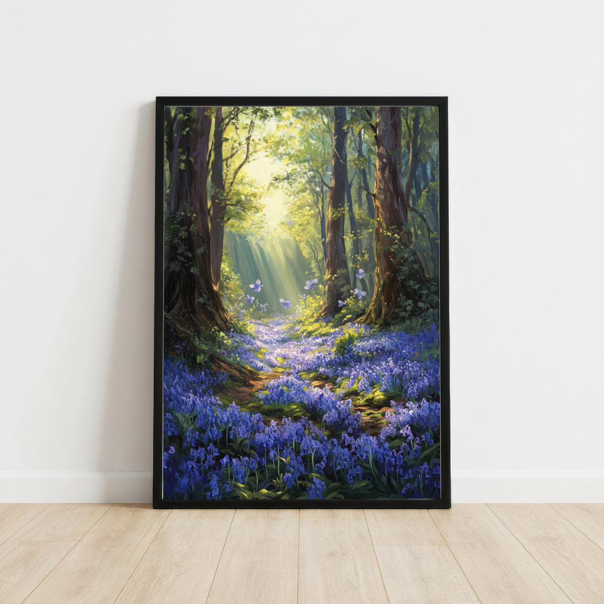 Enchanted Bluebell Woodland Art Print