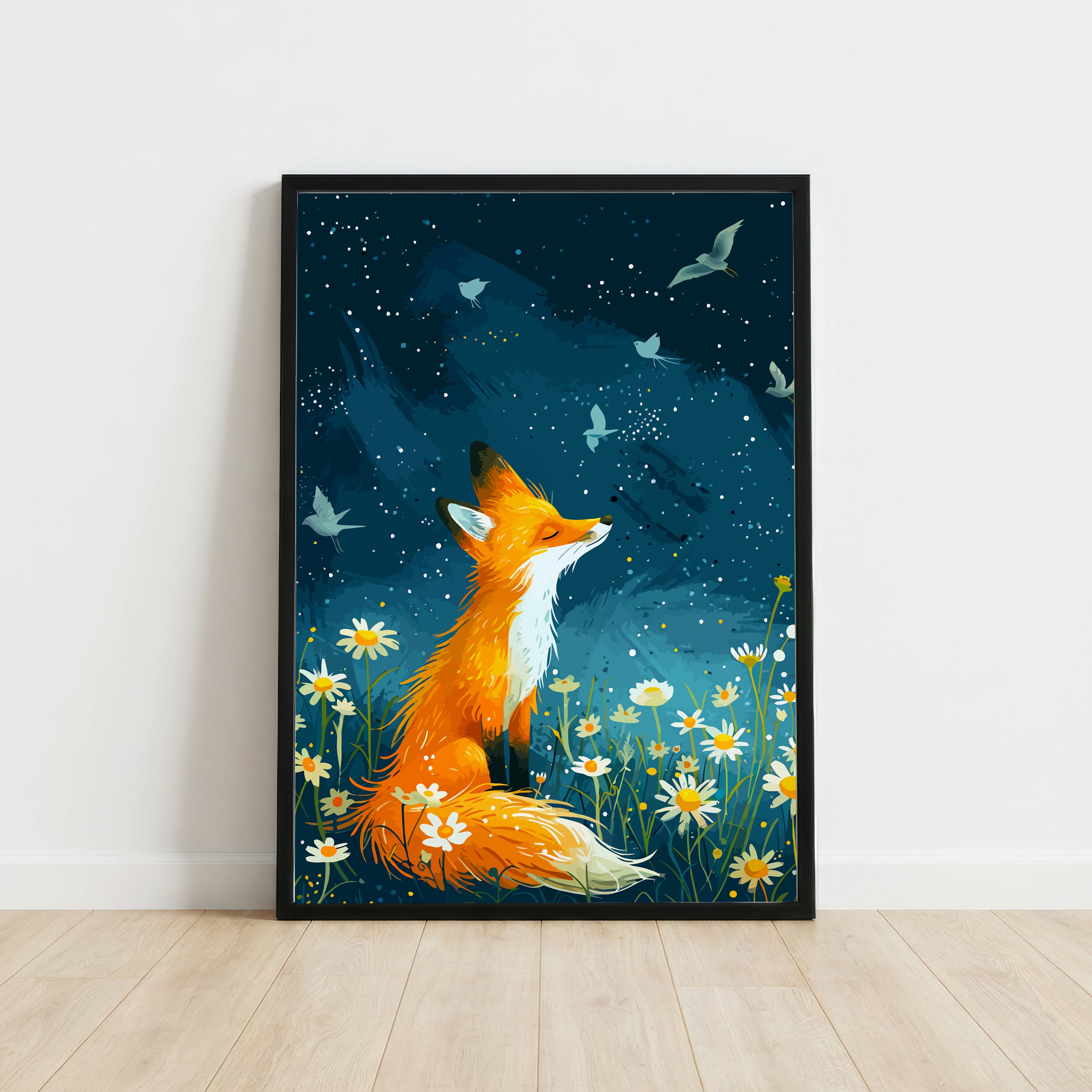 Whimsical Fox Meadow Art Print