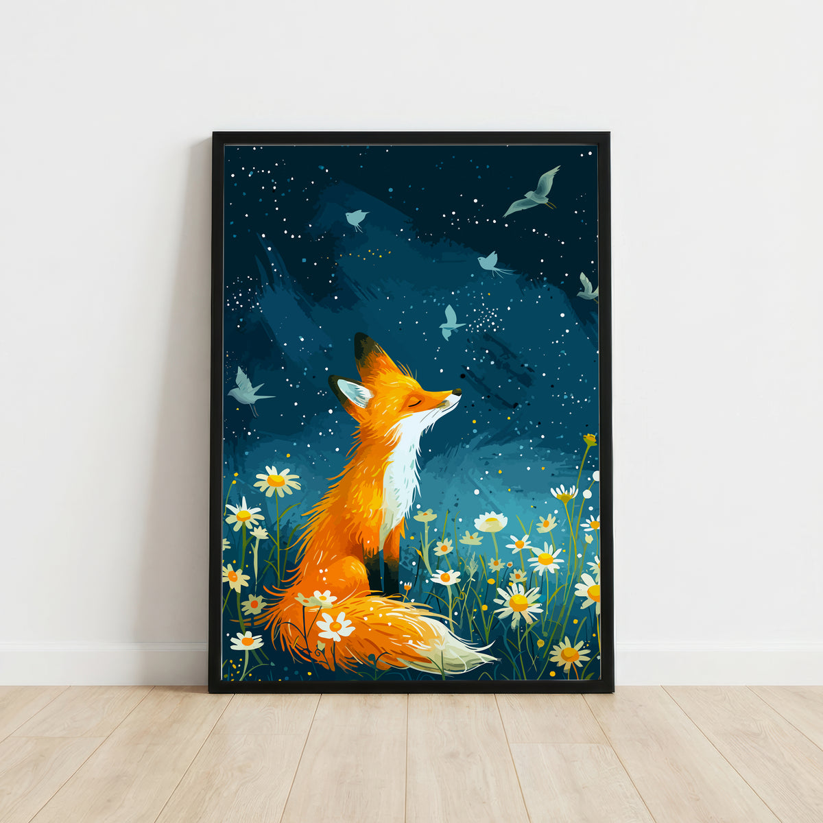 Whimsical Fox Meadow Art Print