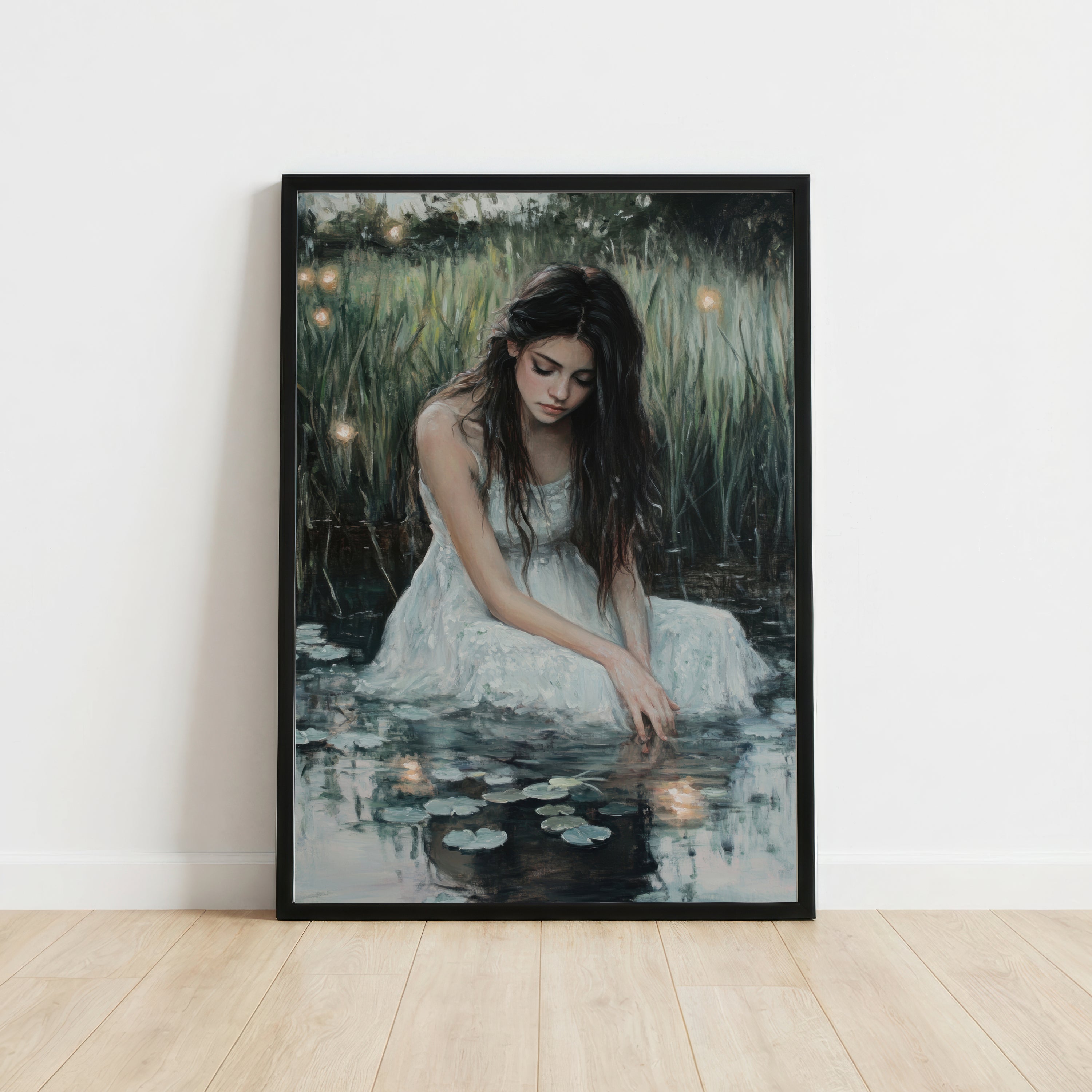 Woman in Water Romantic Art Print