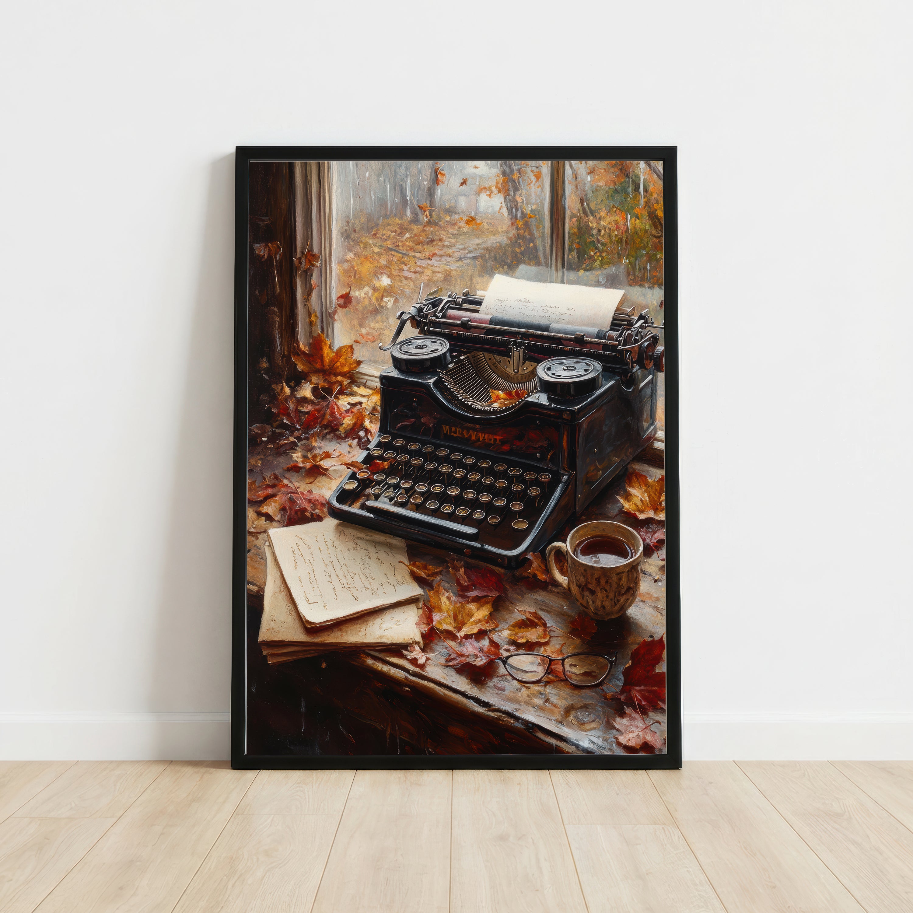 Autumn Typewriter Still Life Art Print