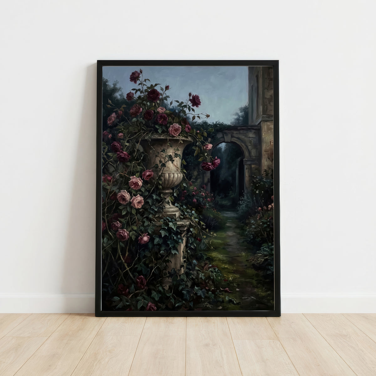 Dark Romantic Rose Garden Art Print