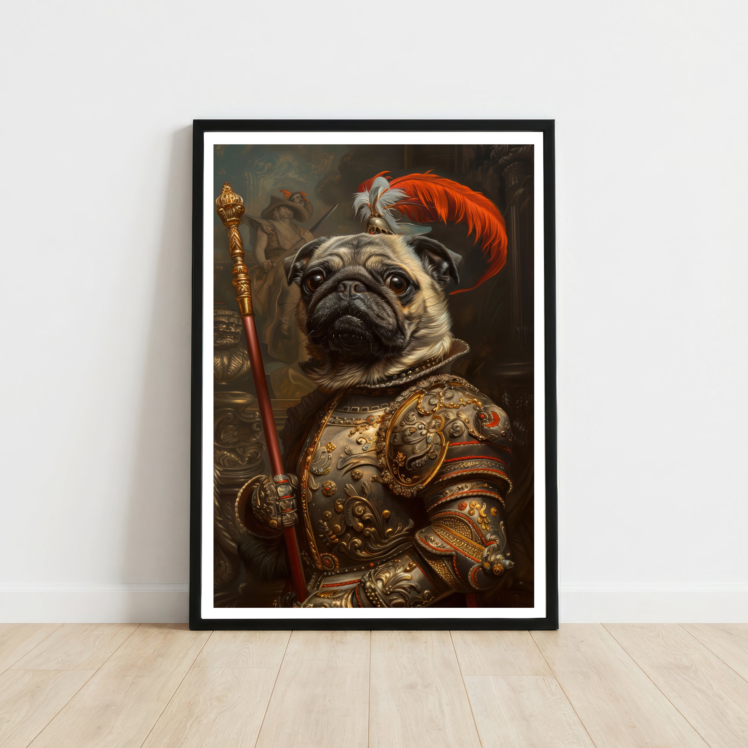 Armoured Pug Warrior Art Print