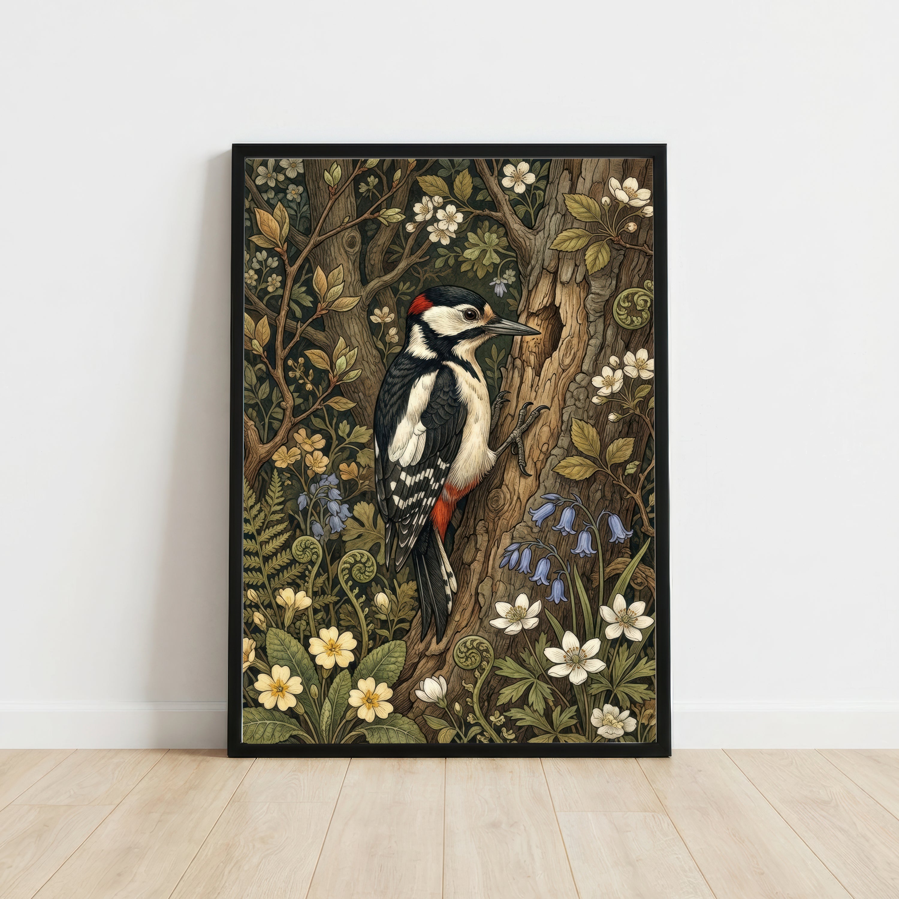 Woodpecker Botanical Art Print