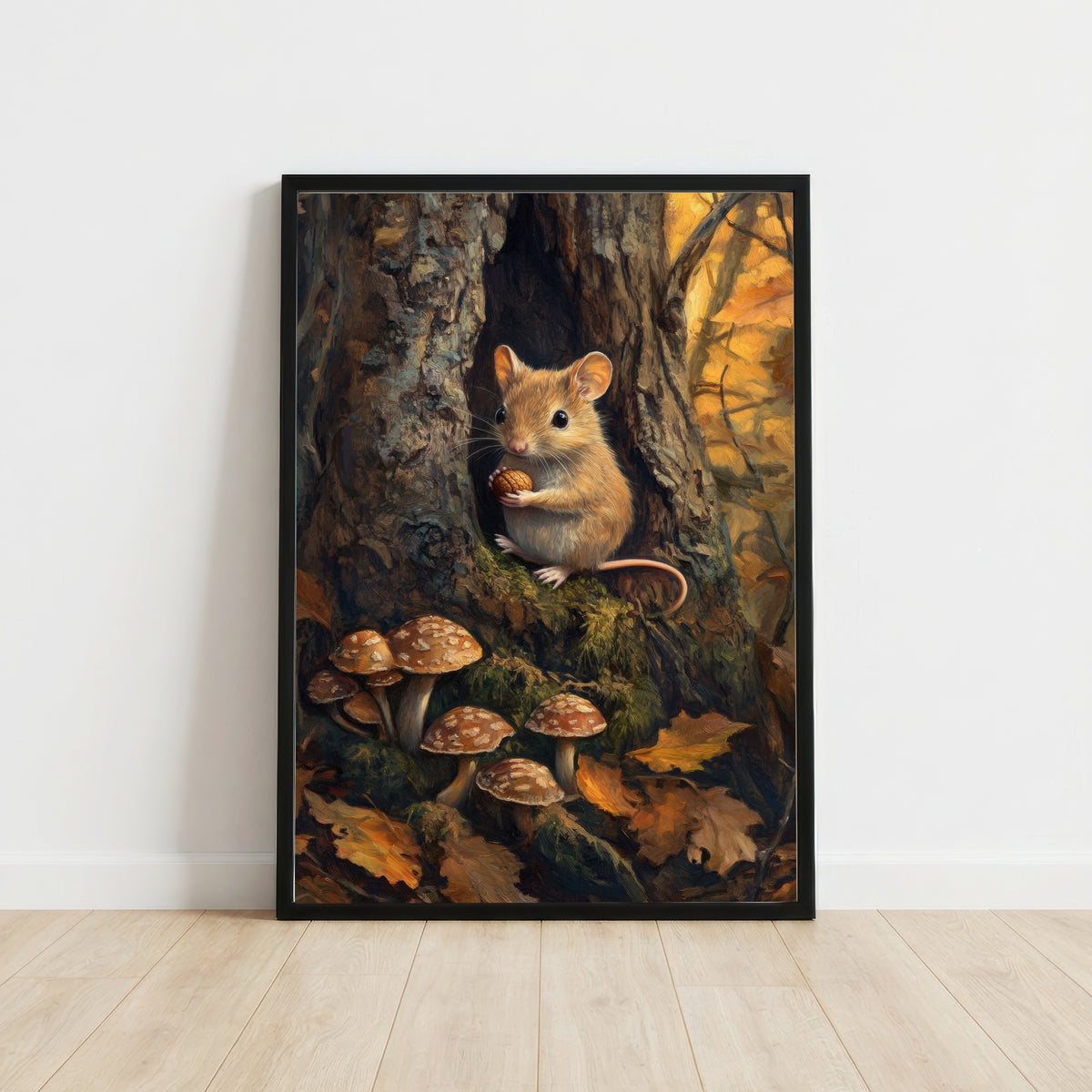 Woodland Mouse Acorn Art Print
