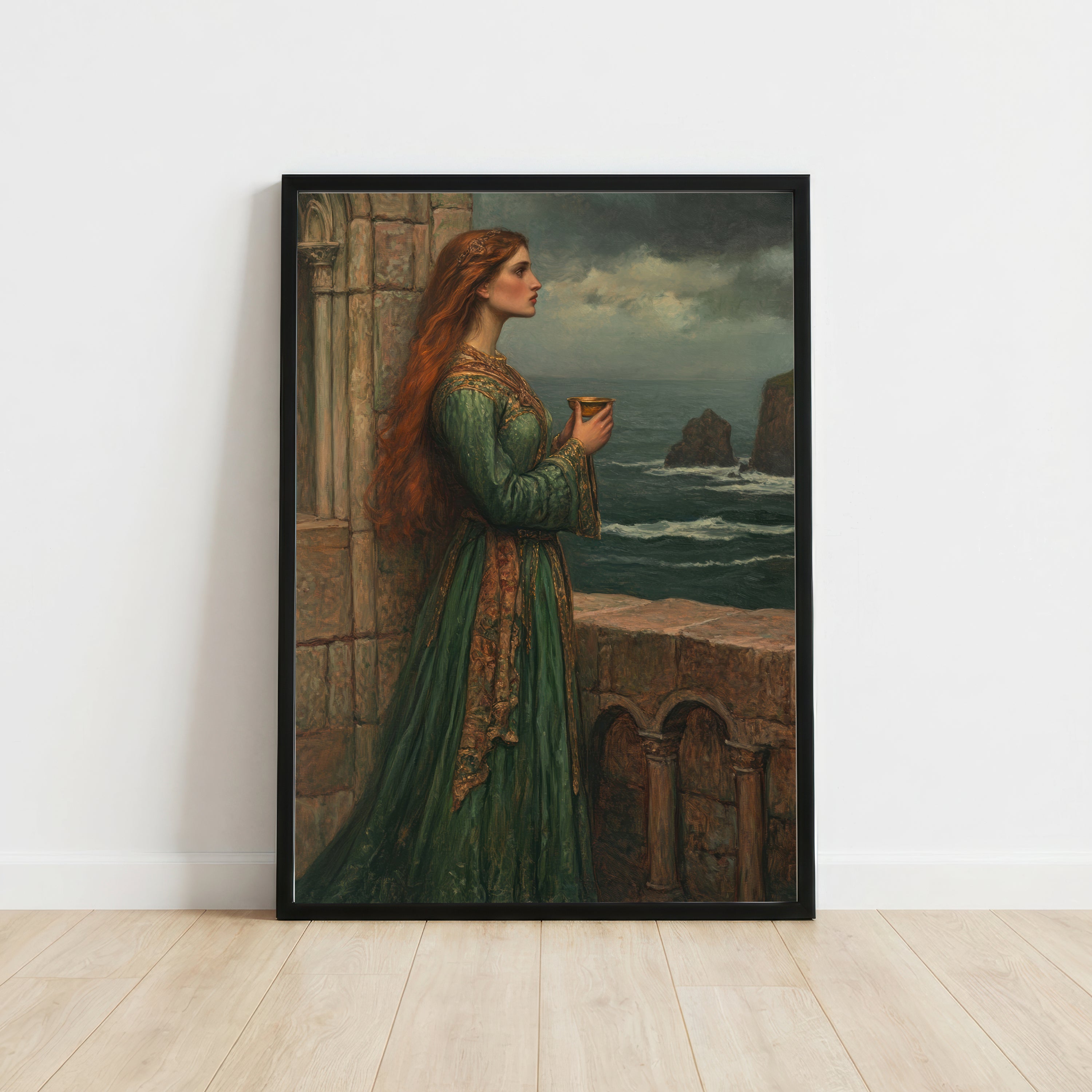 Medieval Woman by the Sea Art Print