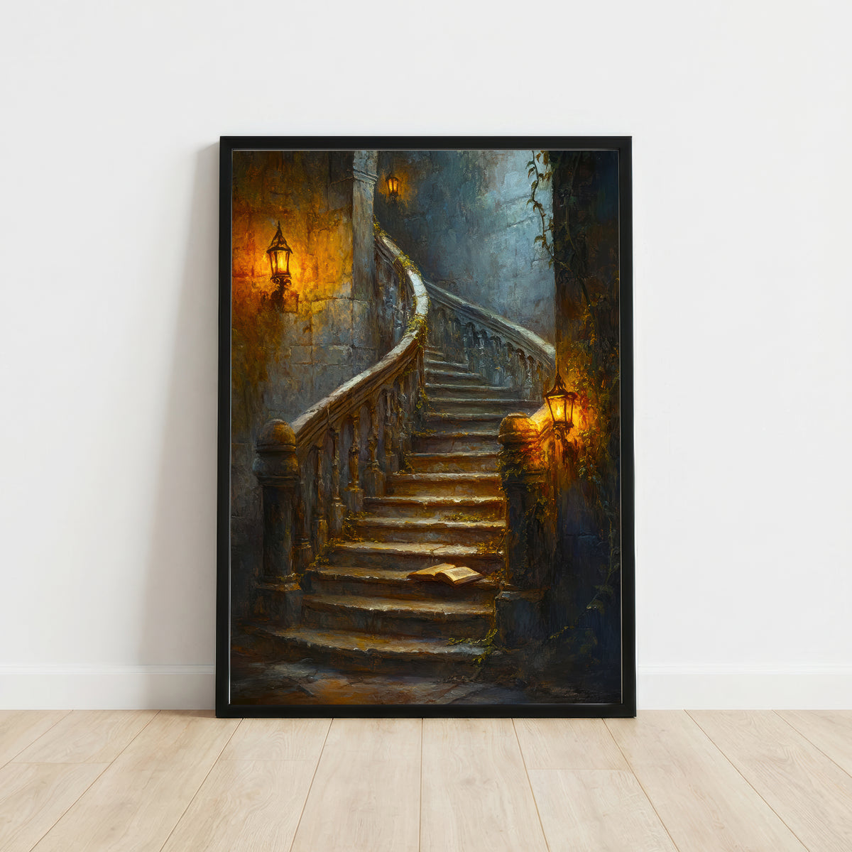 Gothic Lantern Staircase Art Print
