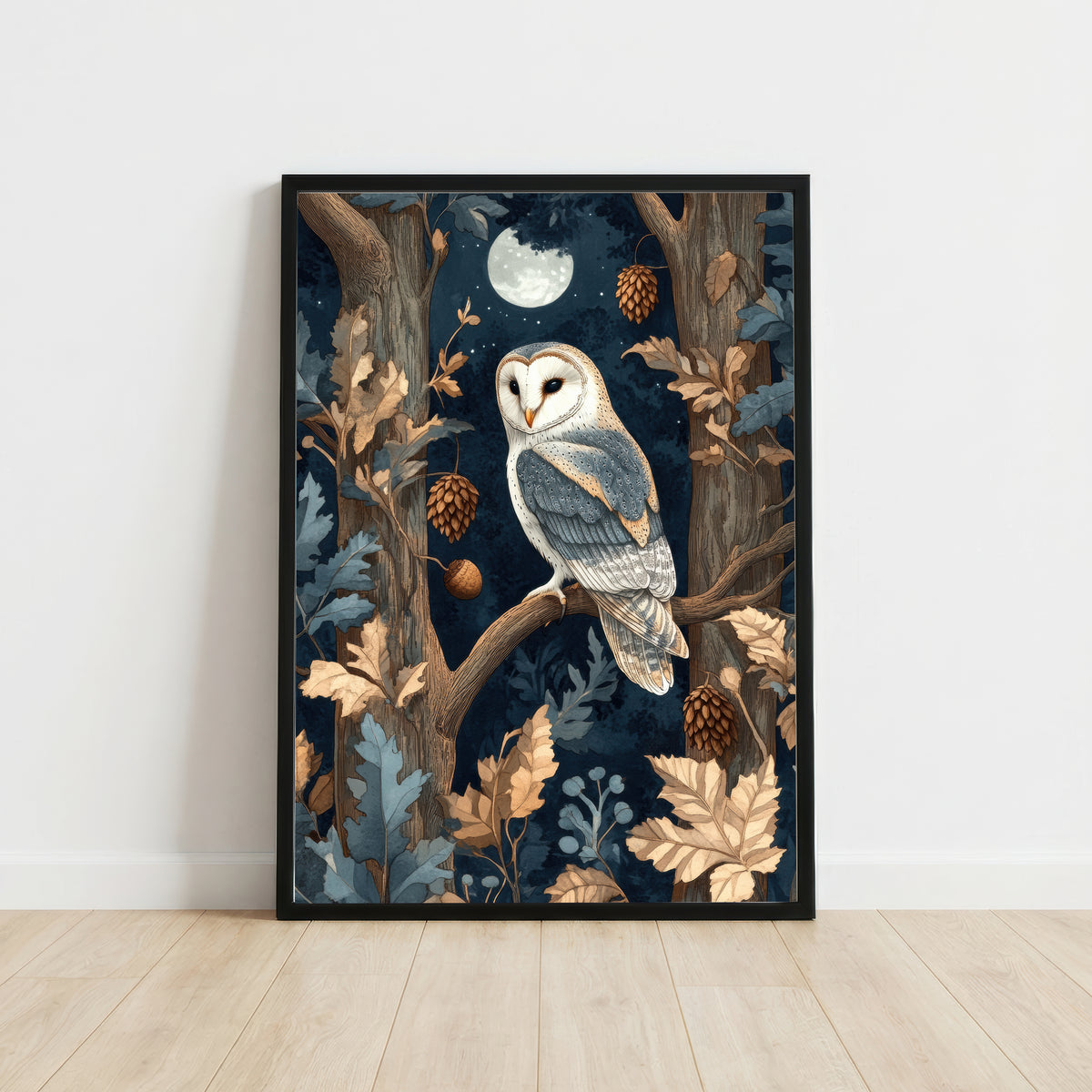 Moonlit Barn Owl Art Print