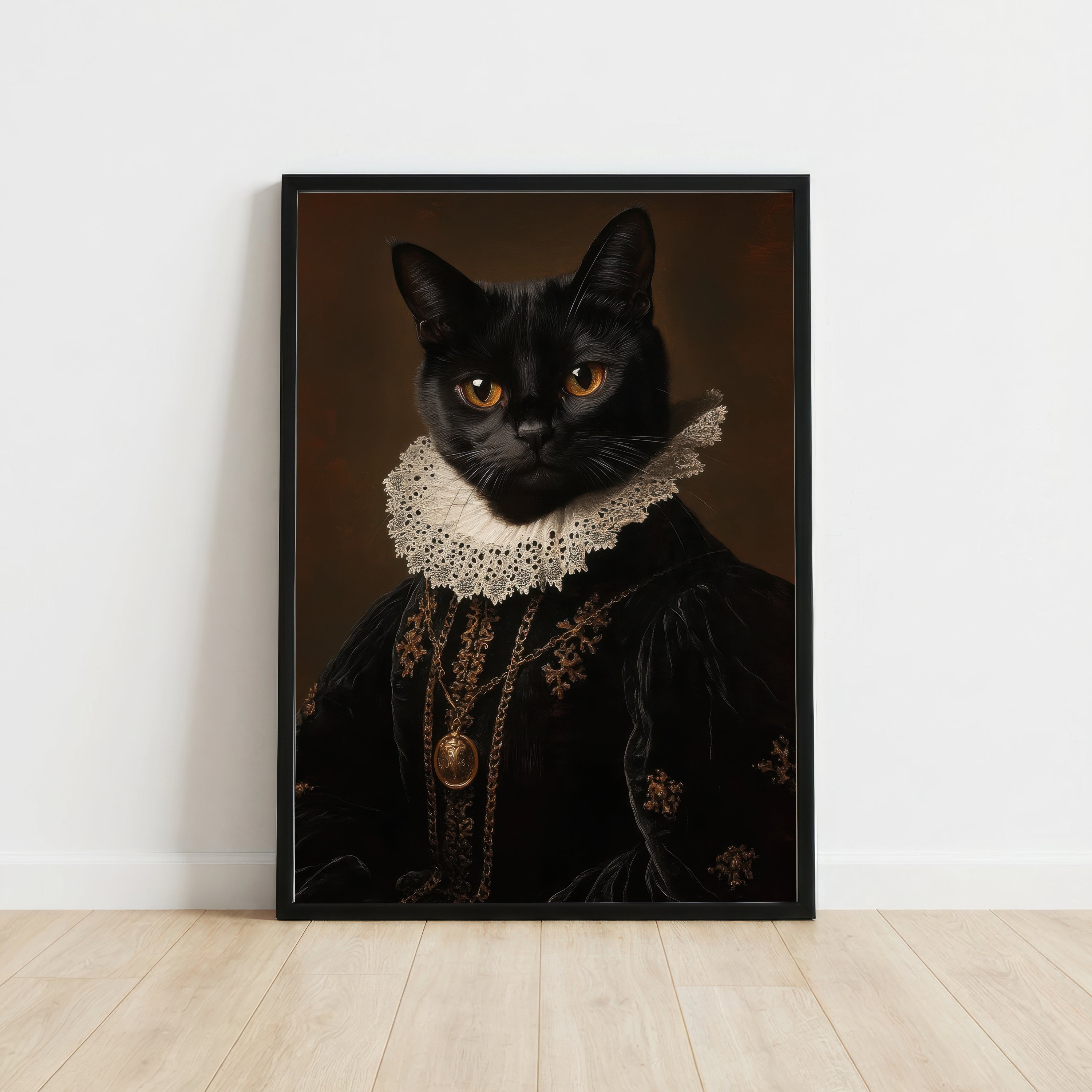 Black Cat Renaissance Art Print