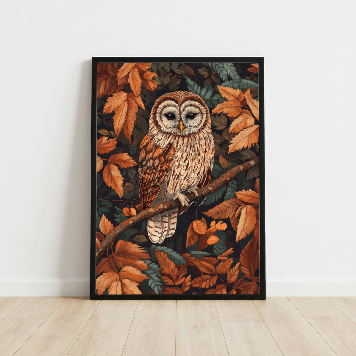 Autumn Owl Woodland Art Print