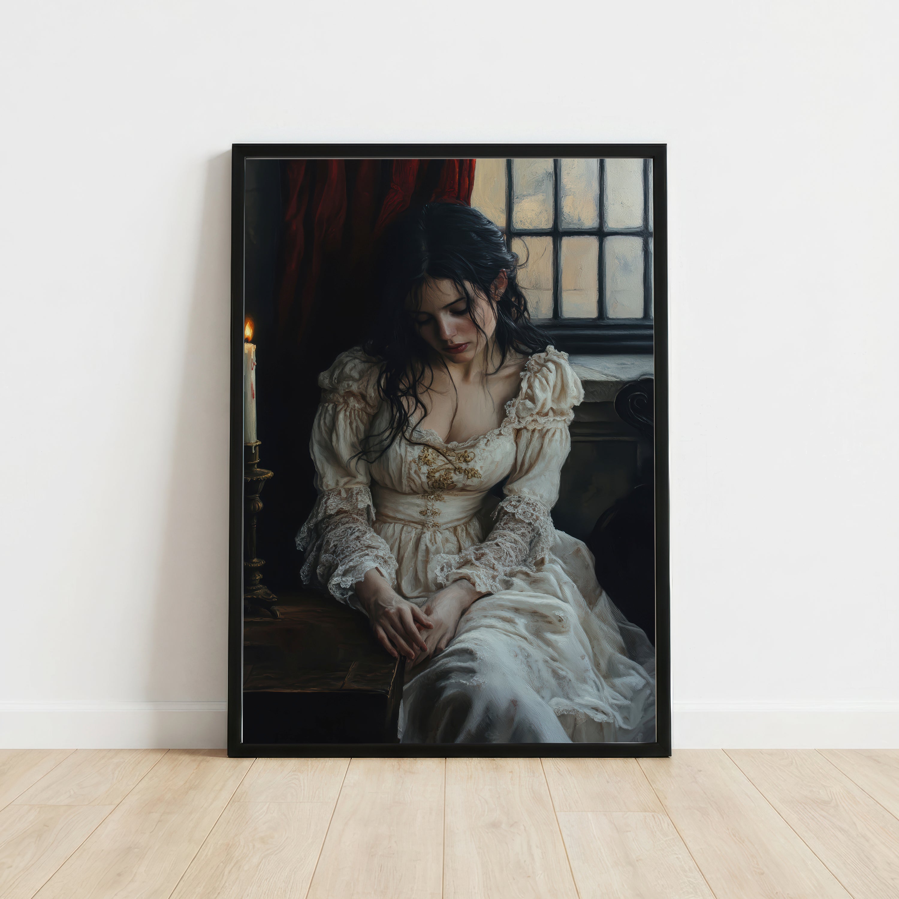 Gothic Woman by Candlelight Art Print