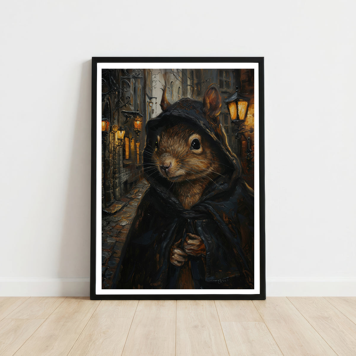 Gothic Hooded Rat Art Print