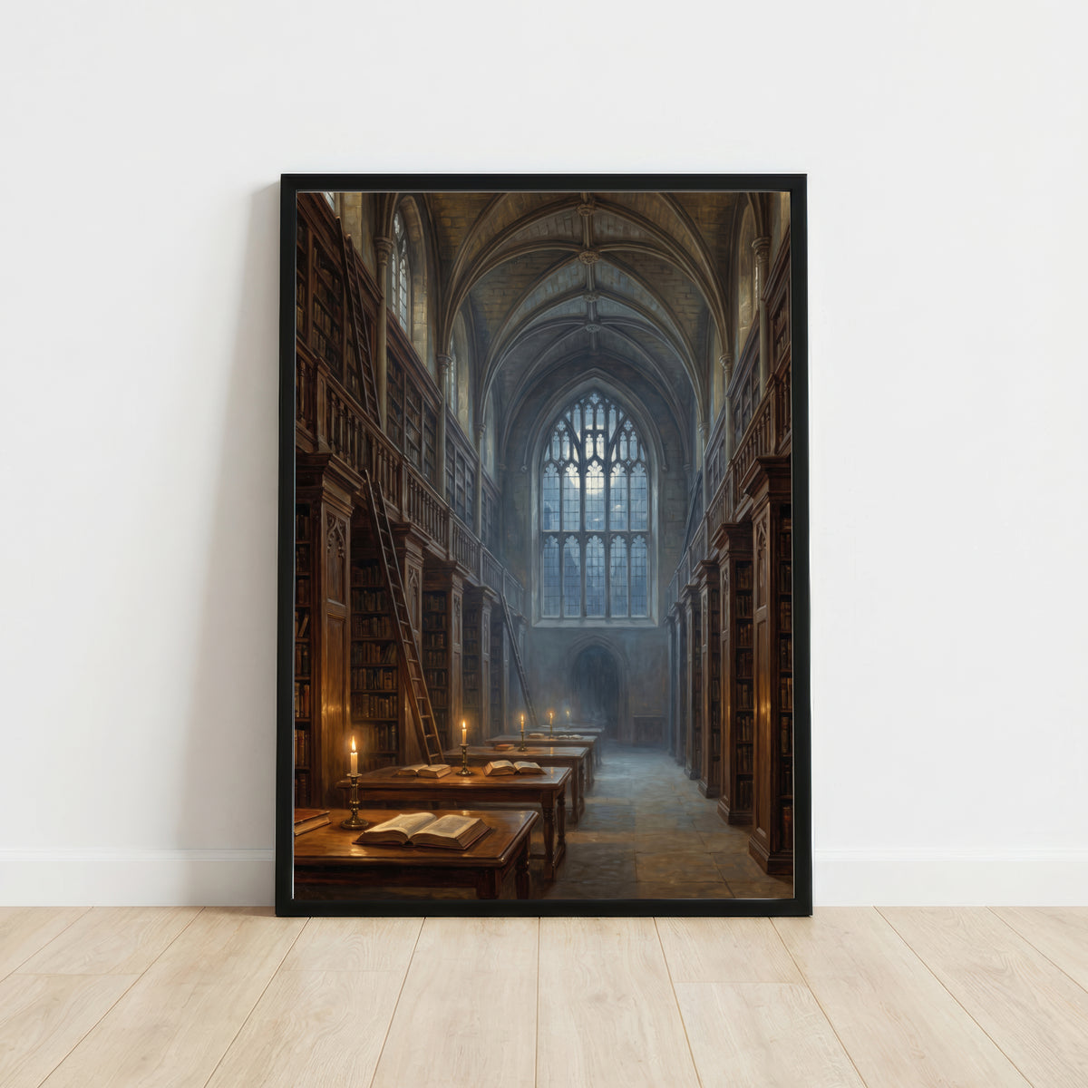Gothic Library Dark Academia Art Print