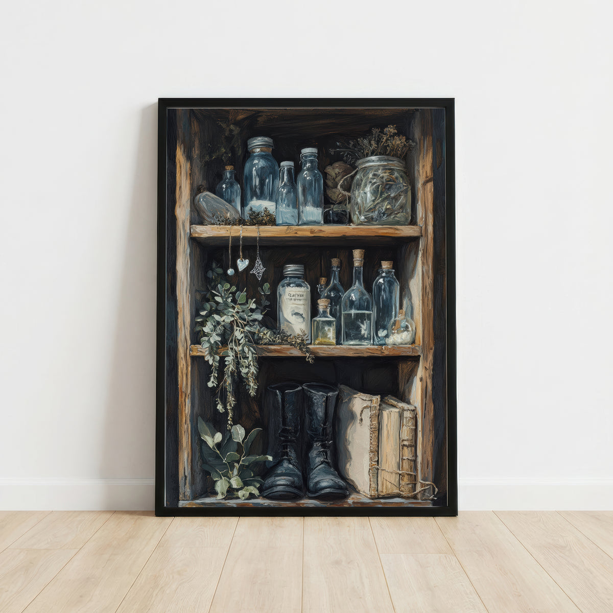 Dark Academia Apothecary Shelf Art Print