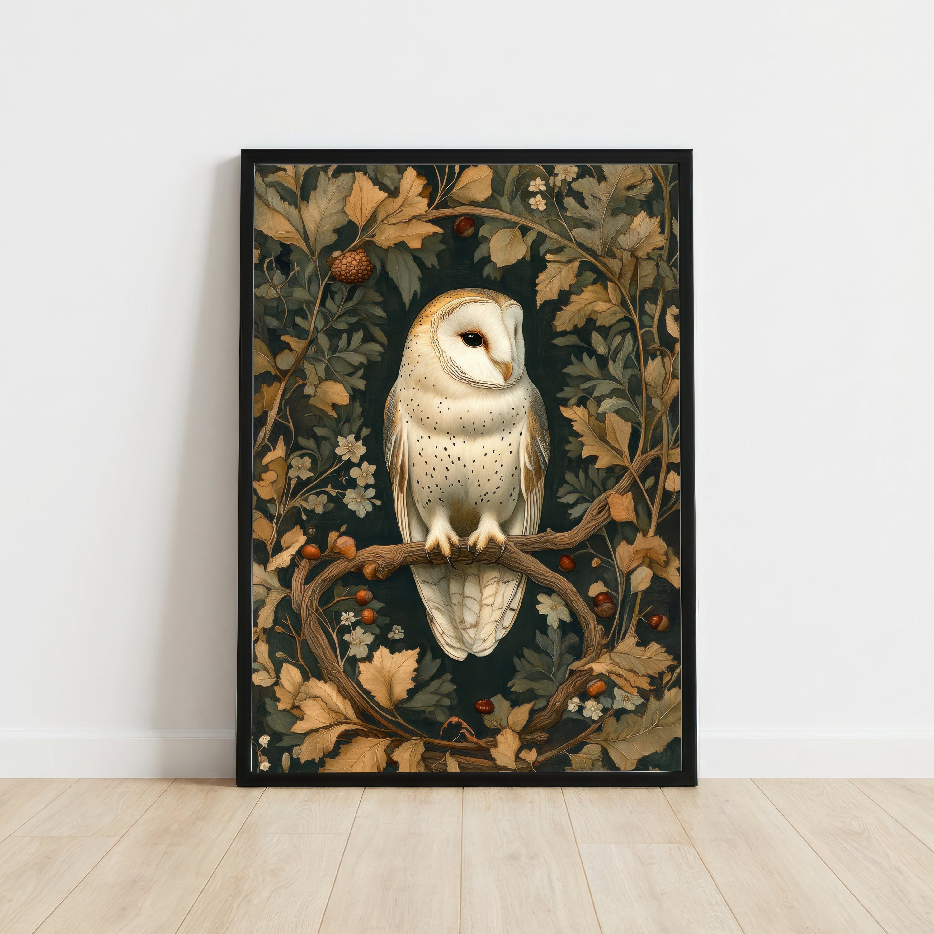 Barn Owl Botanical Art Print