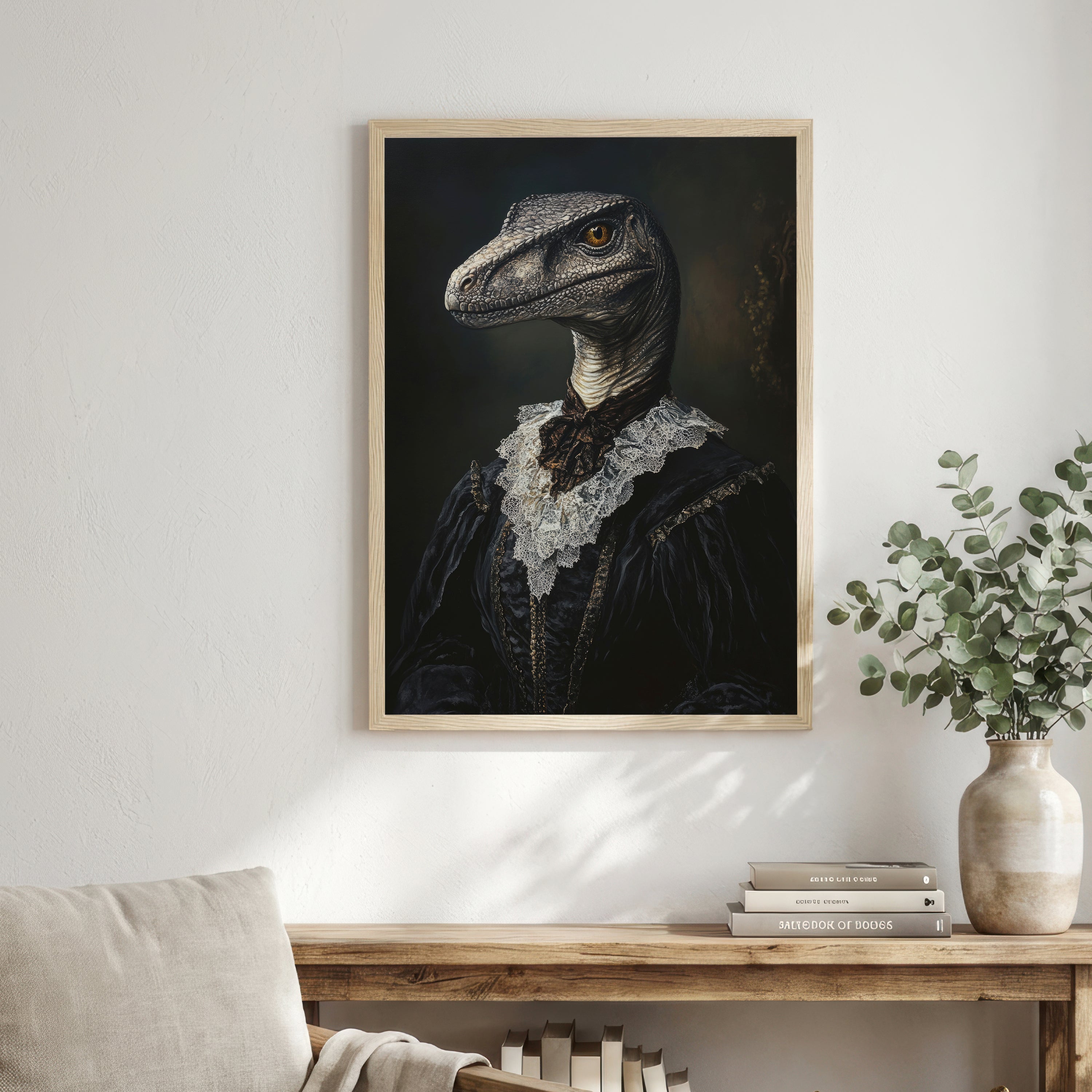 Gothic Dinosaur Portrait Art Print