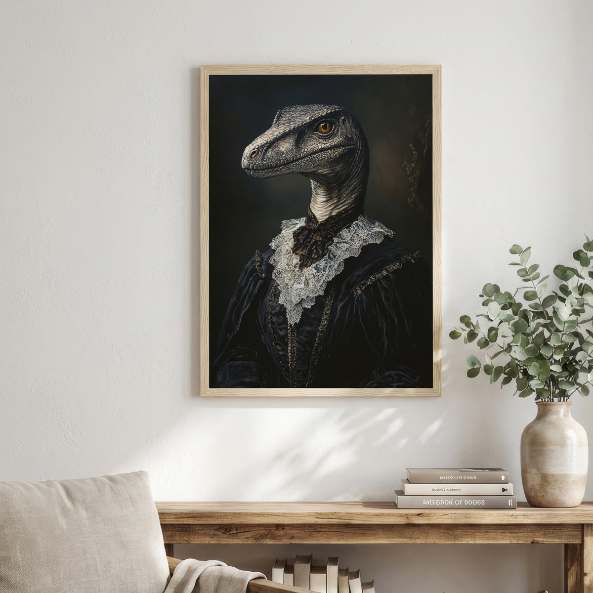 Gothic Dinosaur Portrait Art Print