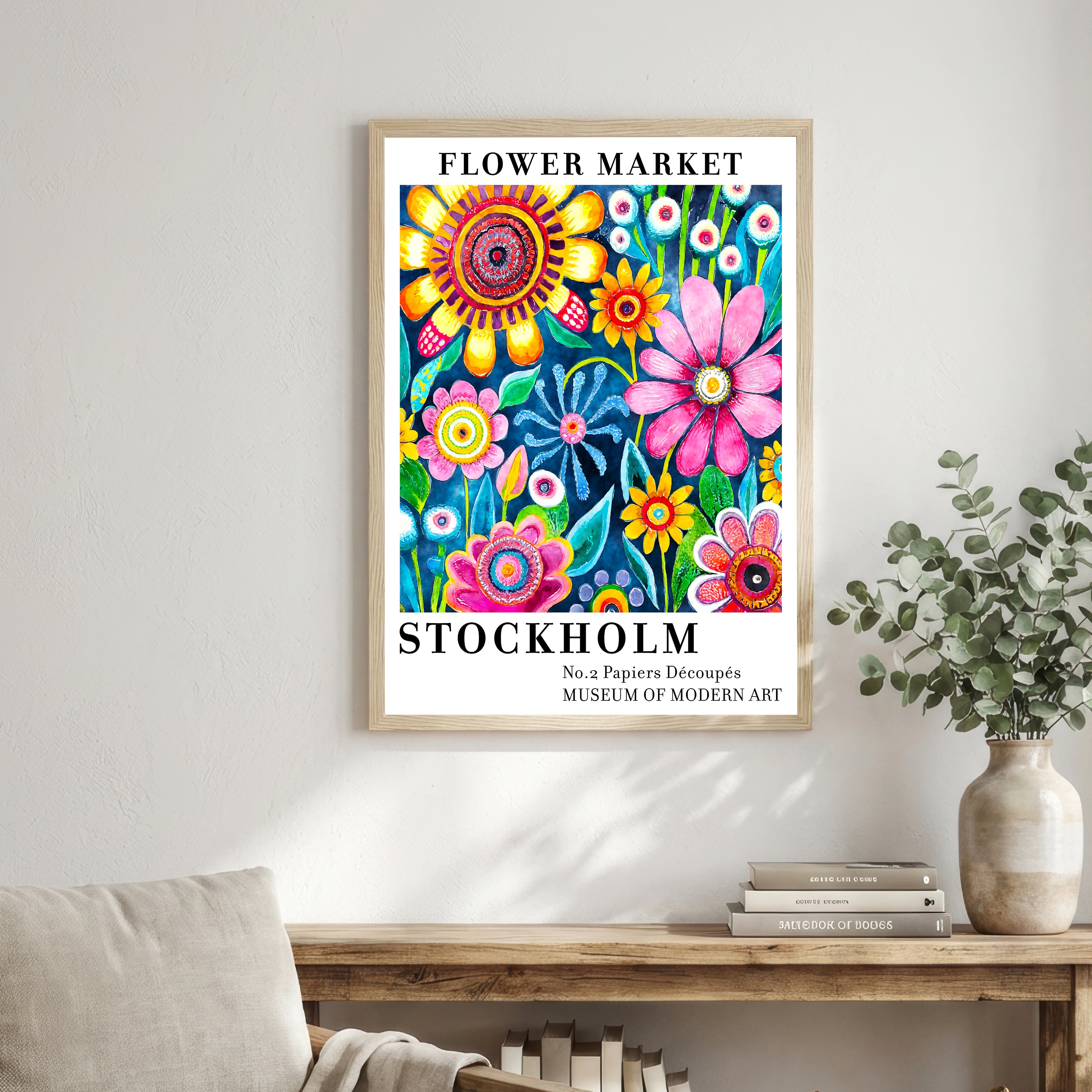 Colorful Modernist Flower Art Print