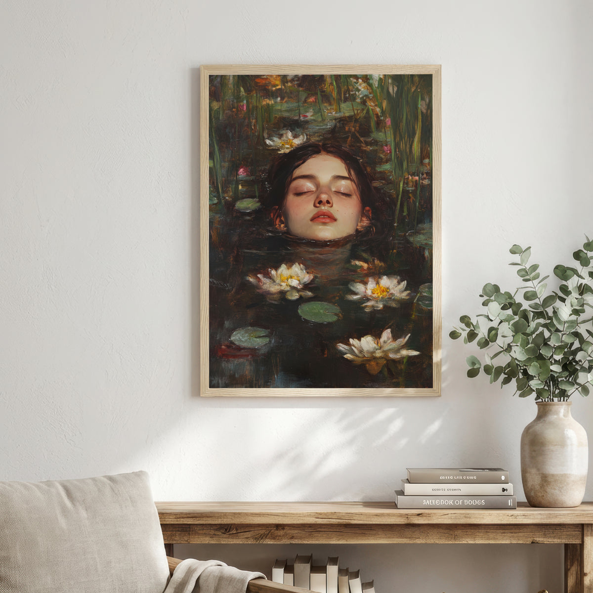 Water Lily Woman Art Print